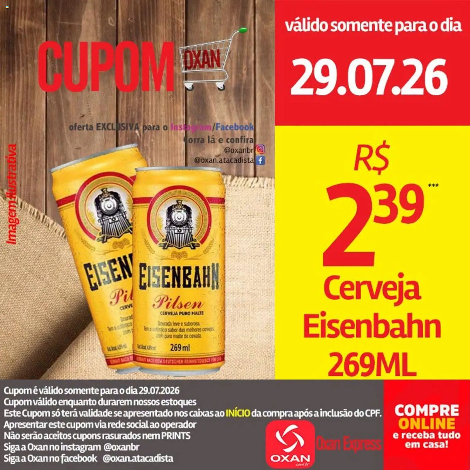 Oxan Atacadista Folheto - válido de 29/07/2026 | Página: 19 | Produtos: Eisenbahn, Cerveja