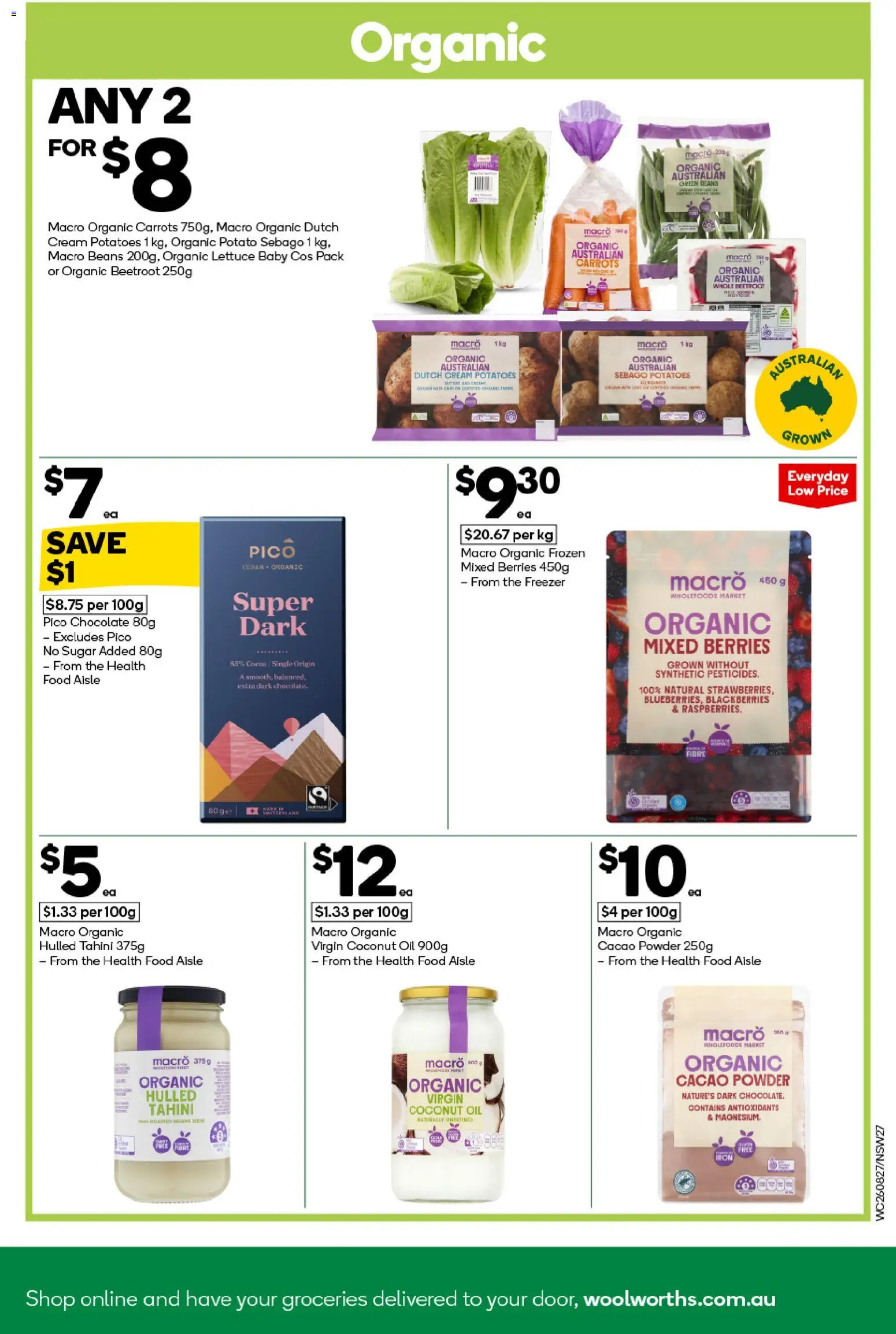 Woolworths catalogue - valid from 26/08/2026 | Page: 27 | Products: Oil, Chocolate, Lettuce, Potatoes