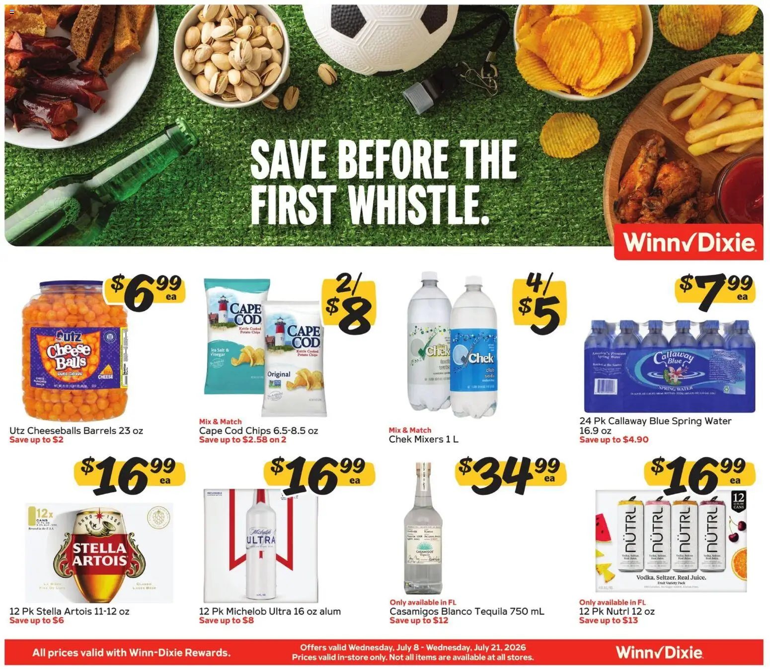 Winn Dixie In-Store Flyer - valid from 07/08/2026 | Page: 4 | Products: Vinegar, Chips, Water, Kettle