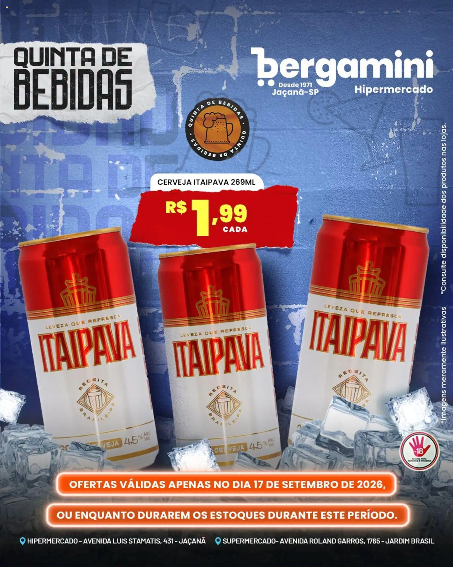 Supermercado Bergamini Folheto - válido de 17/09/2026 | Página: 5 | Produtos: Bebidas, Cerveja, Tinta