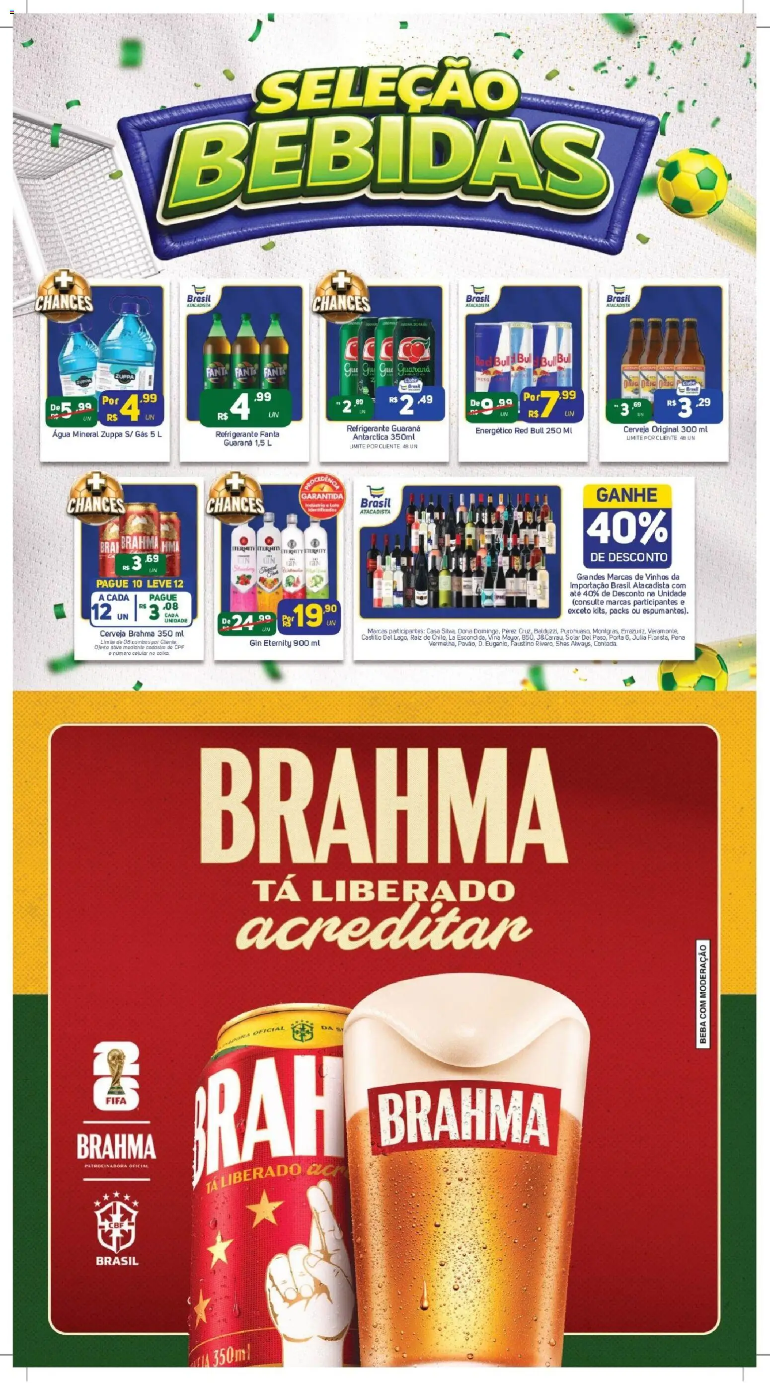 Brasil Atacadista Folheto - válido de 04.05.2026 | Página: 5 | Produtos: Guaraná, Cerveja, Refrigerante, Gin eternity