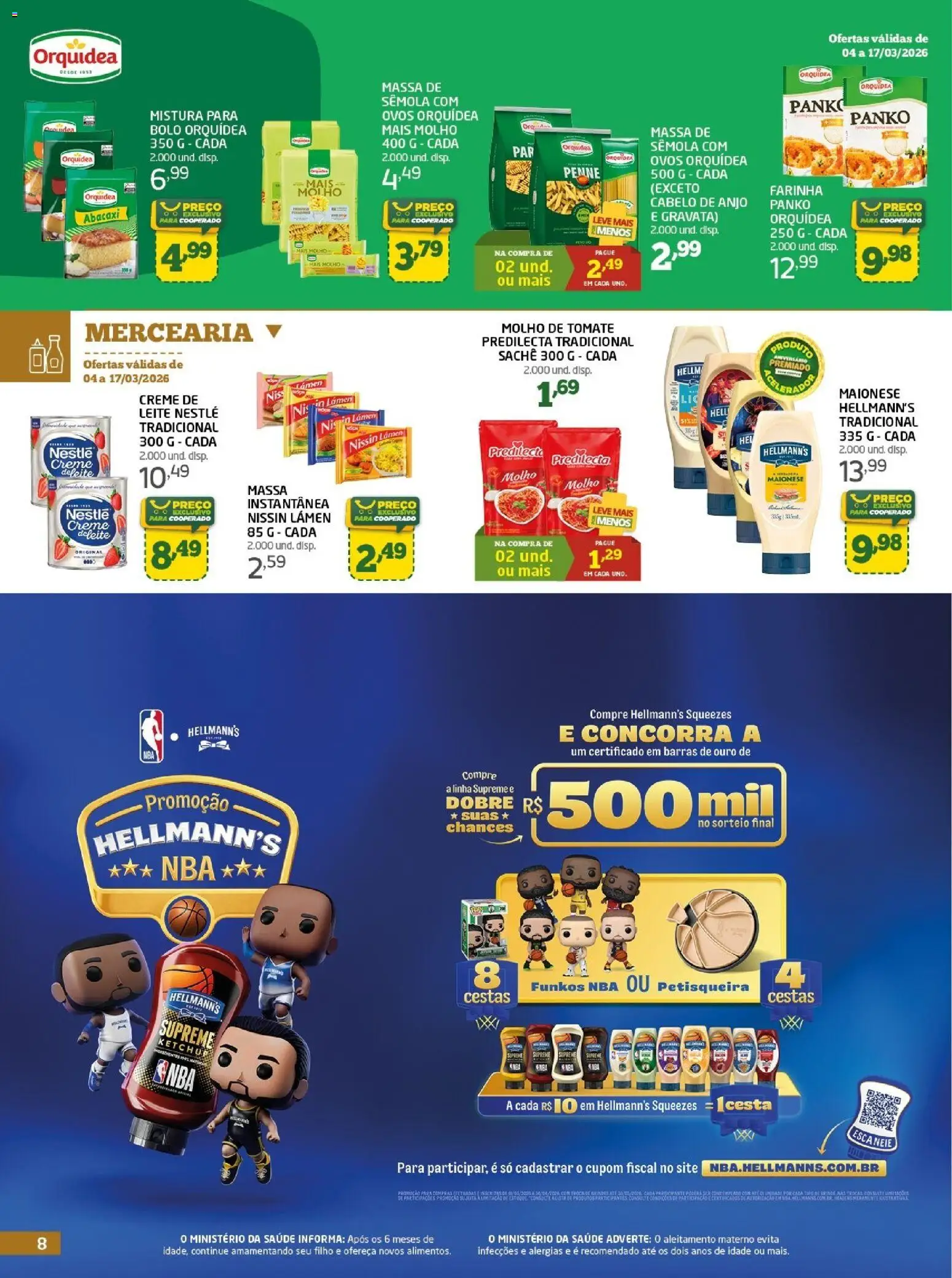 Cooper Folheto - válido de 04.03.2026 | Página: 8 | Produtos: Molho de tomate, Leite, Abacaxi, Massa