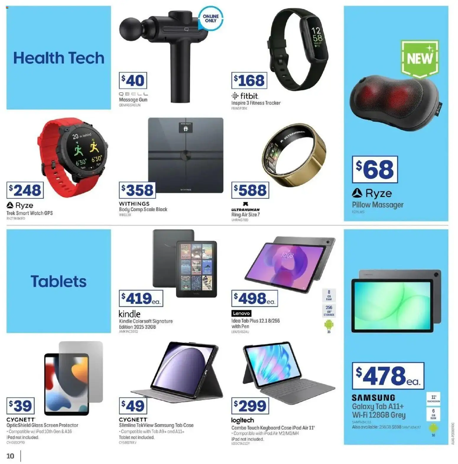 Officeworks - Beacon Deals 11/08 - 11/08/2026 > weekly / monthly specials | Page: 10 | Products: Tablet, Keyboard, Screen, Pillow
