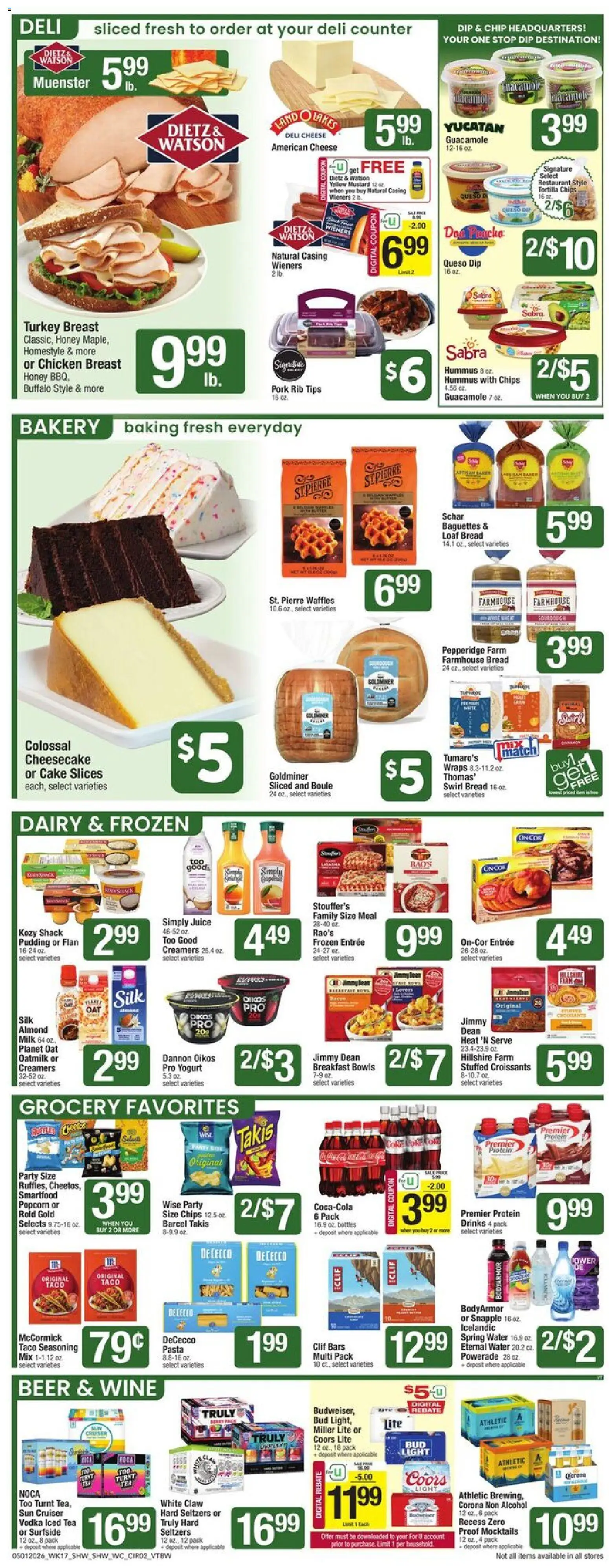 Shaw's Weekly Ad - VT - valid from 01.05.2026 | Page: 2 | Products: Yogurt, Bread, Juice, Cheesecake