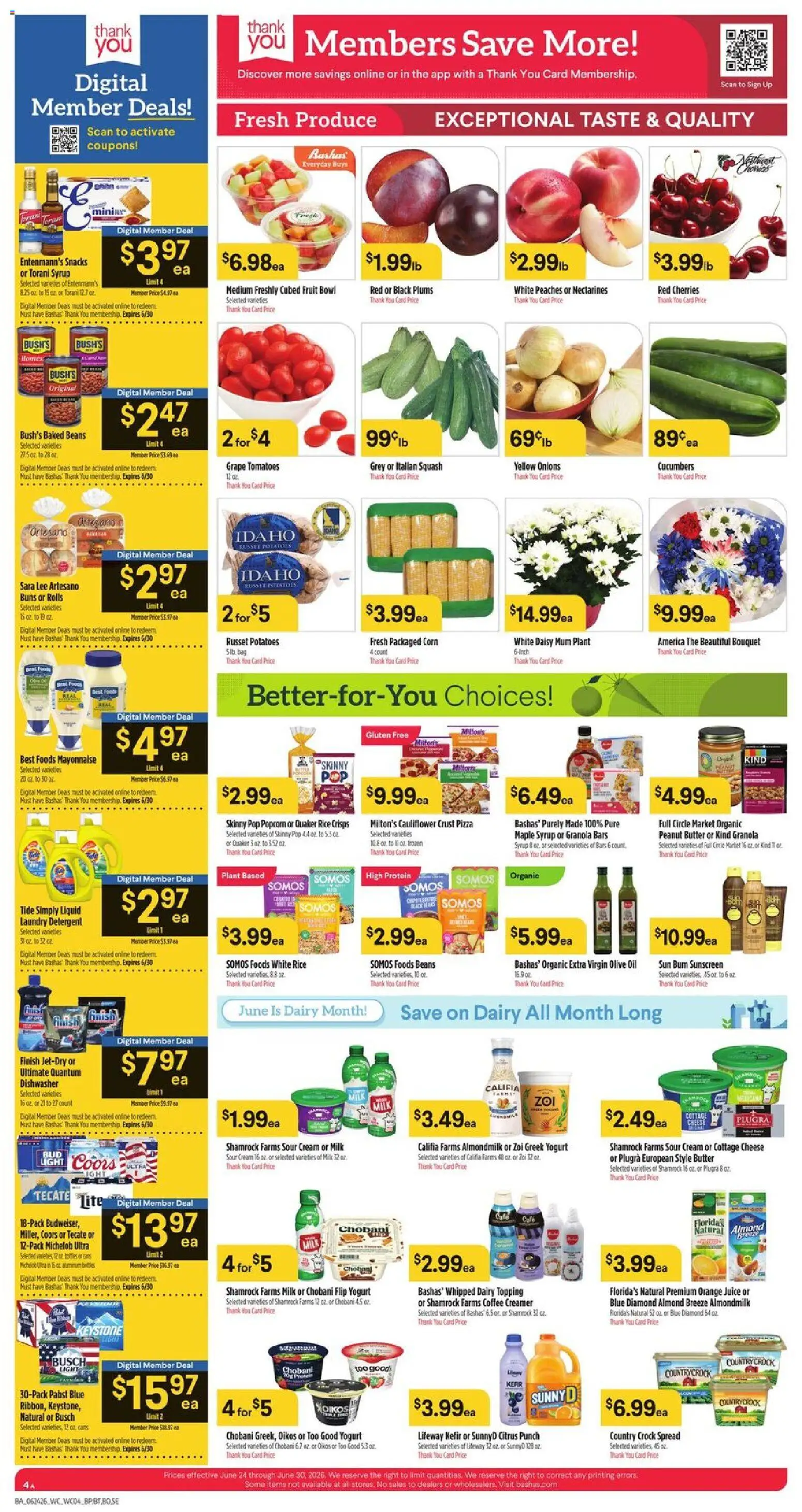 Basha's Weekly Ad - valid from 06/24/2026 | Page: 5 | Products: Butter, Cheese, Sour cream, Cream