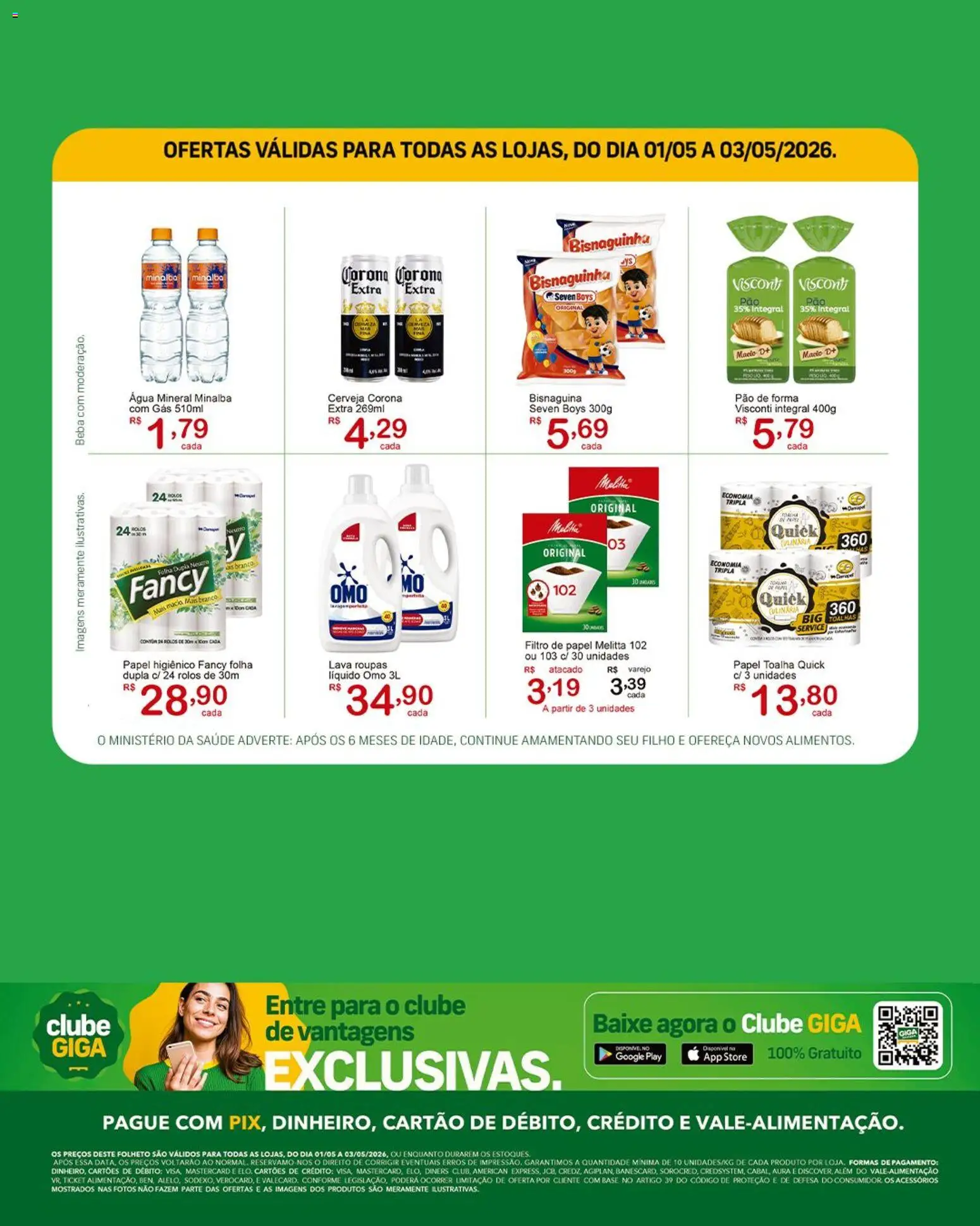 GIGA Atacado Folheto - válido de 01.05.2026 | Página: 3 | Produtos: Papel toalha, Filtro de papel, Base, Papel higiênico