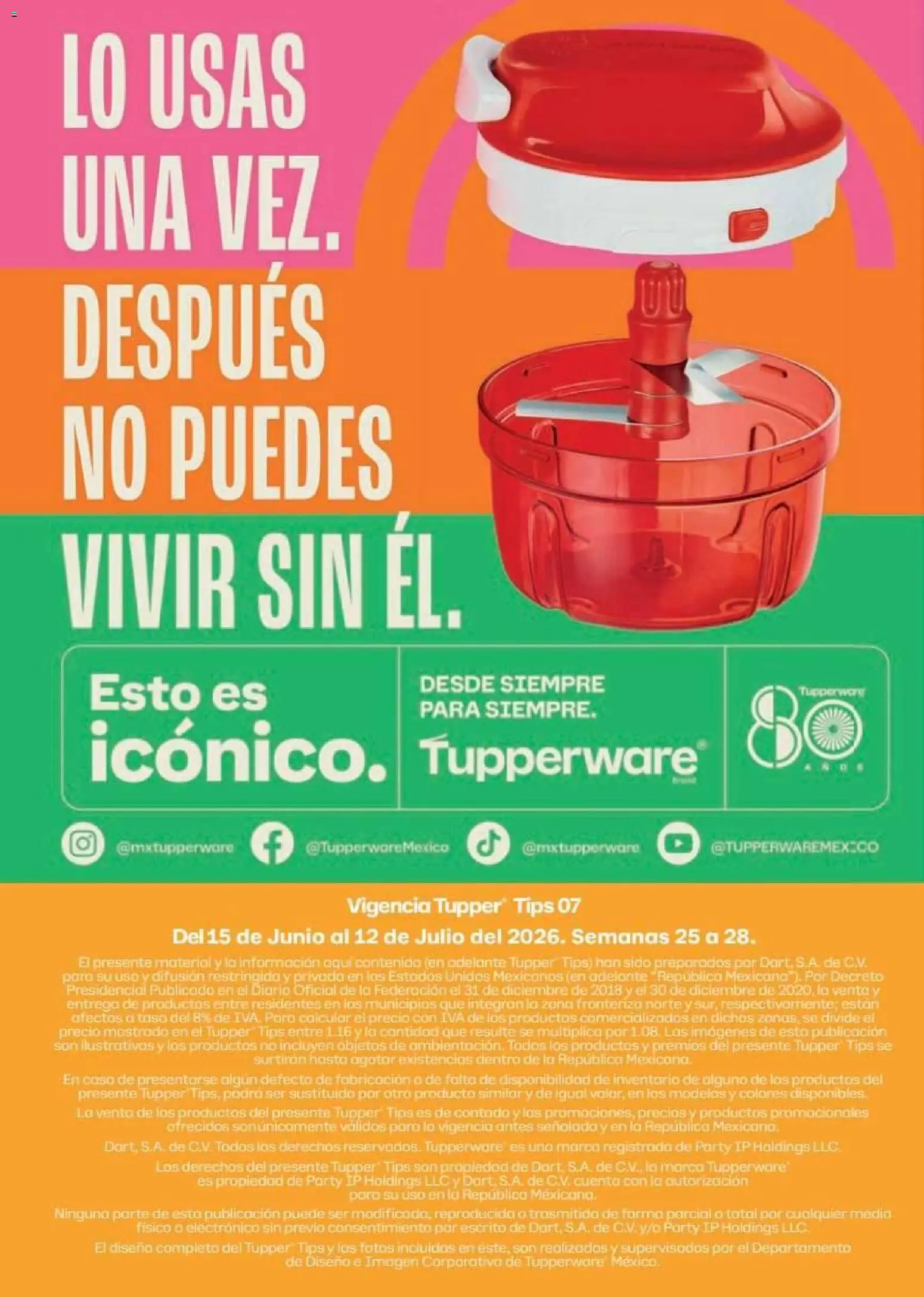 Nuevas ofertas de Tupperware válidas en toda la República Mexicana desde el 15.06.2026. ¡Encuentra las mejores ofertas en Tupperware catálogo! | Página: 54