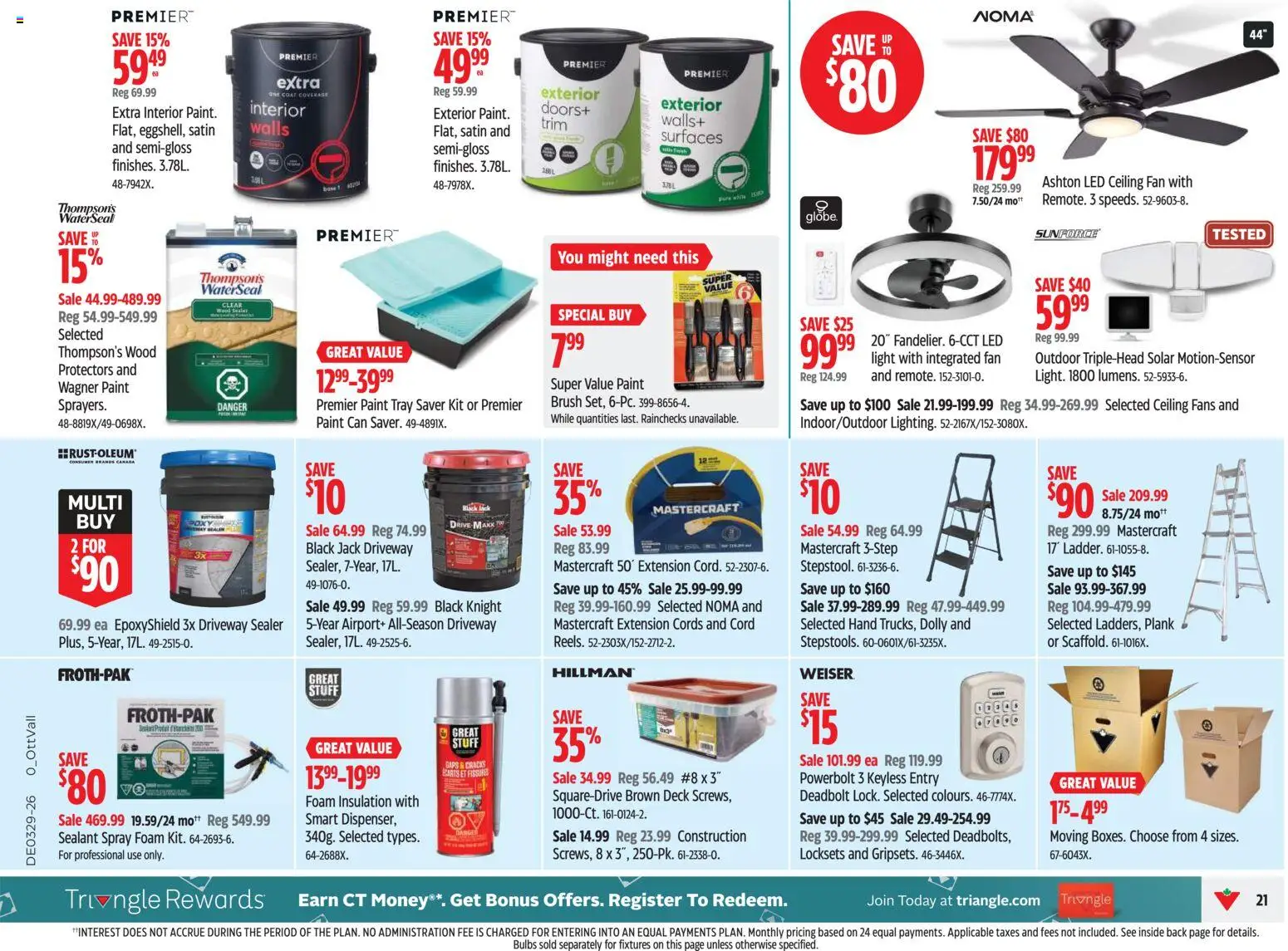 Canadian Tire flyer valid from Jul 16, 2026 | Page: 21 | Products: Fan, Extension cords, Brush, Coat