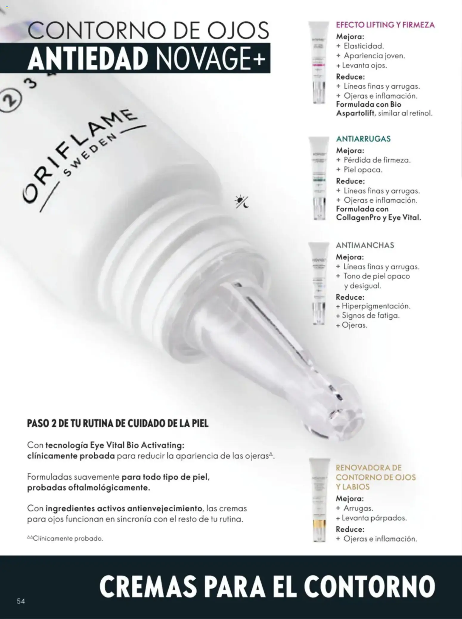 Nuevas ofertas de Oriflame válidas en toda la República Mexicana desde el 11/07/2026. ¡Encuentra las mejores ofertas en Oriflame campaña 10 2026! | Página: 54 | Productos: Contorno de ojos, Contorno