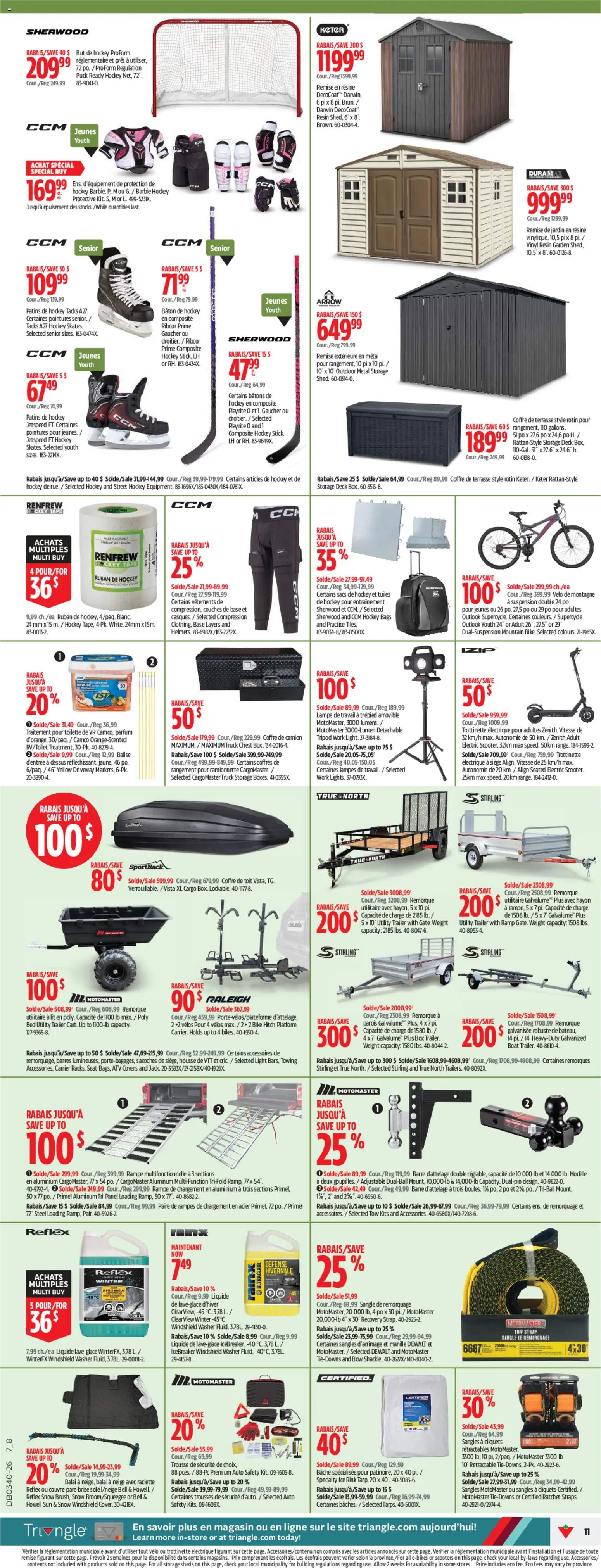 Canadian Tire flyer valid from Oct 1, 2026 | Page: 11 | Products: Trailer, Bed, Box, Toilette