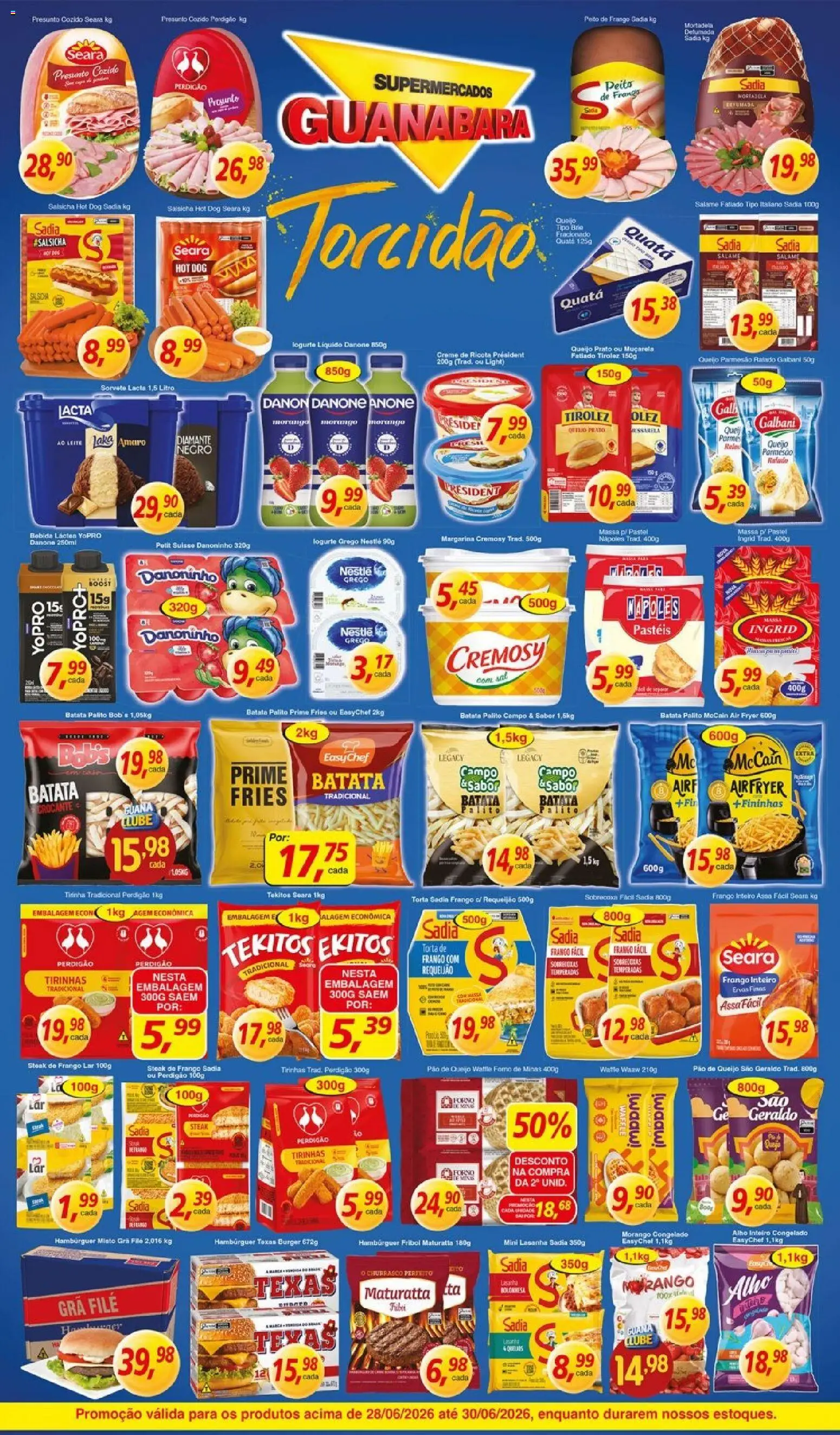 Supermercados Guanabara Folheto - válido de 28/06/2026 | Página: 8 | Produtos: Forno, Sorvete, Requeijão, Pão de queijo