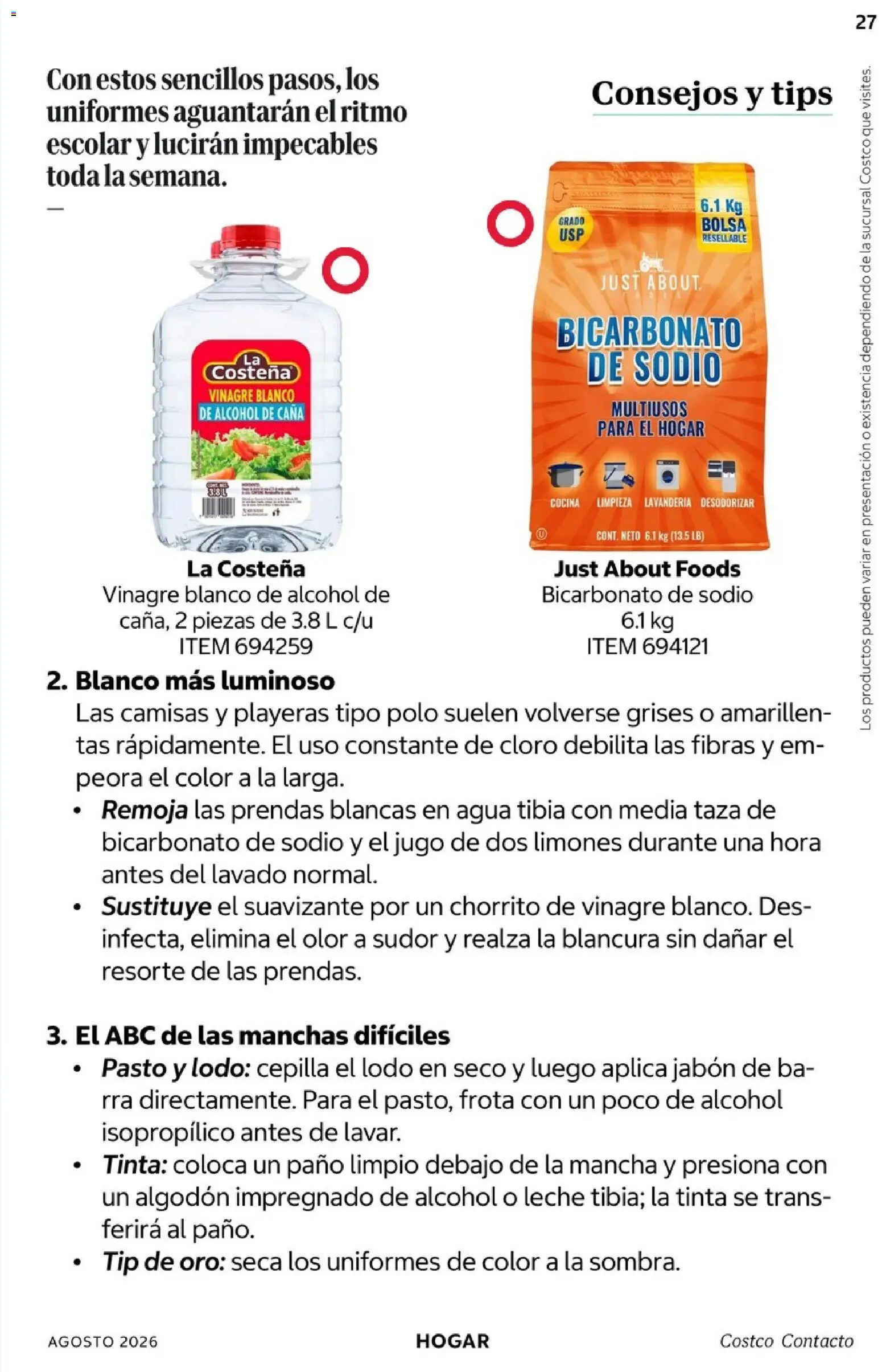 Nuevas ofertas de Costco válidas en toda la República Mexicana desde el 01/08/2026. ¡Encuentra las mejores ofertas en Costco catálogo Agosto! | Página: 27 | Productos: Taza, Agua, Algodón, Jabón