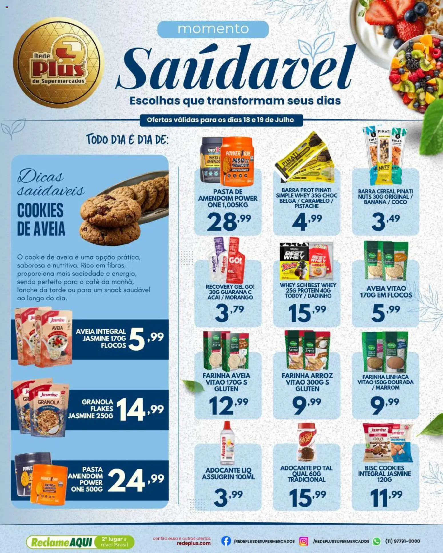 Rede Plus Supermercados Folheto - válido de 18/07/2026 | Página: 2 | Produtos: Coco, Adoçante, Granola, Cookies