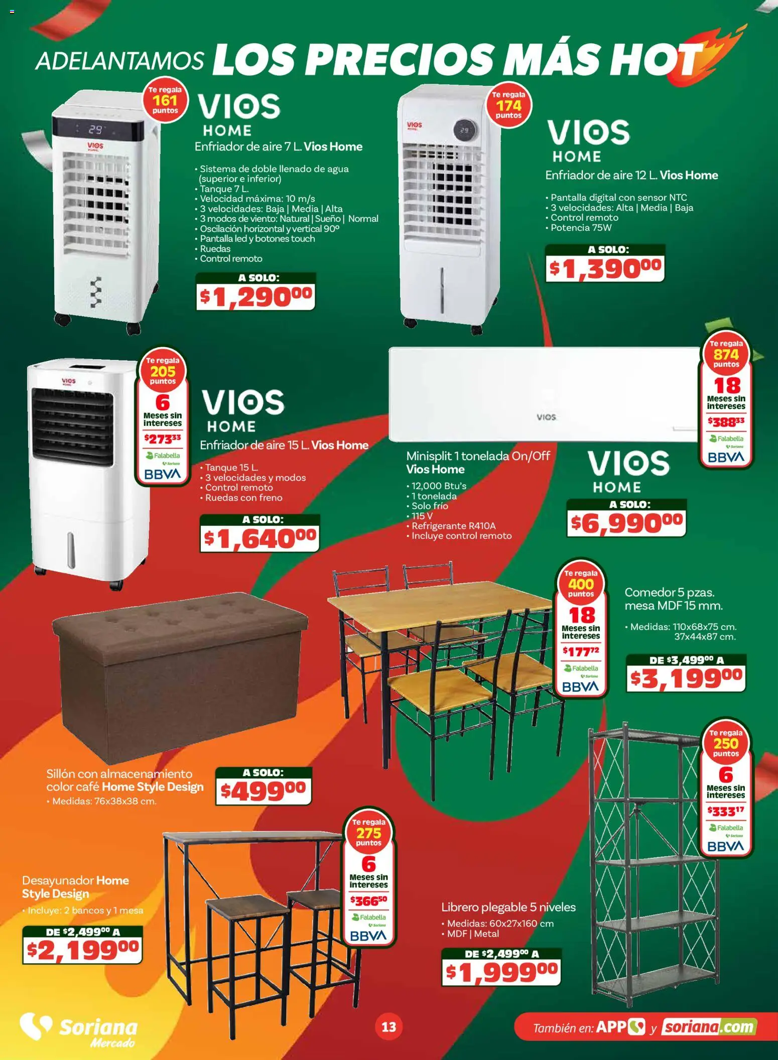 Nuevas ofertas de Soriana válidas en toda la República Mexicana desde el 14.05.2026. ¡Encuentra las mejores ofertas en Soriana Adelantamos los precios más hot Mercado Nacional! | Página: 13 | Productos: Agua, Café, Control remoto, Mesa