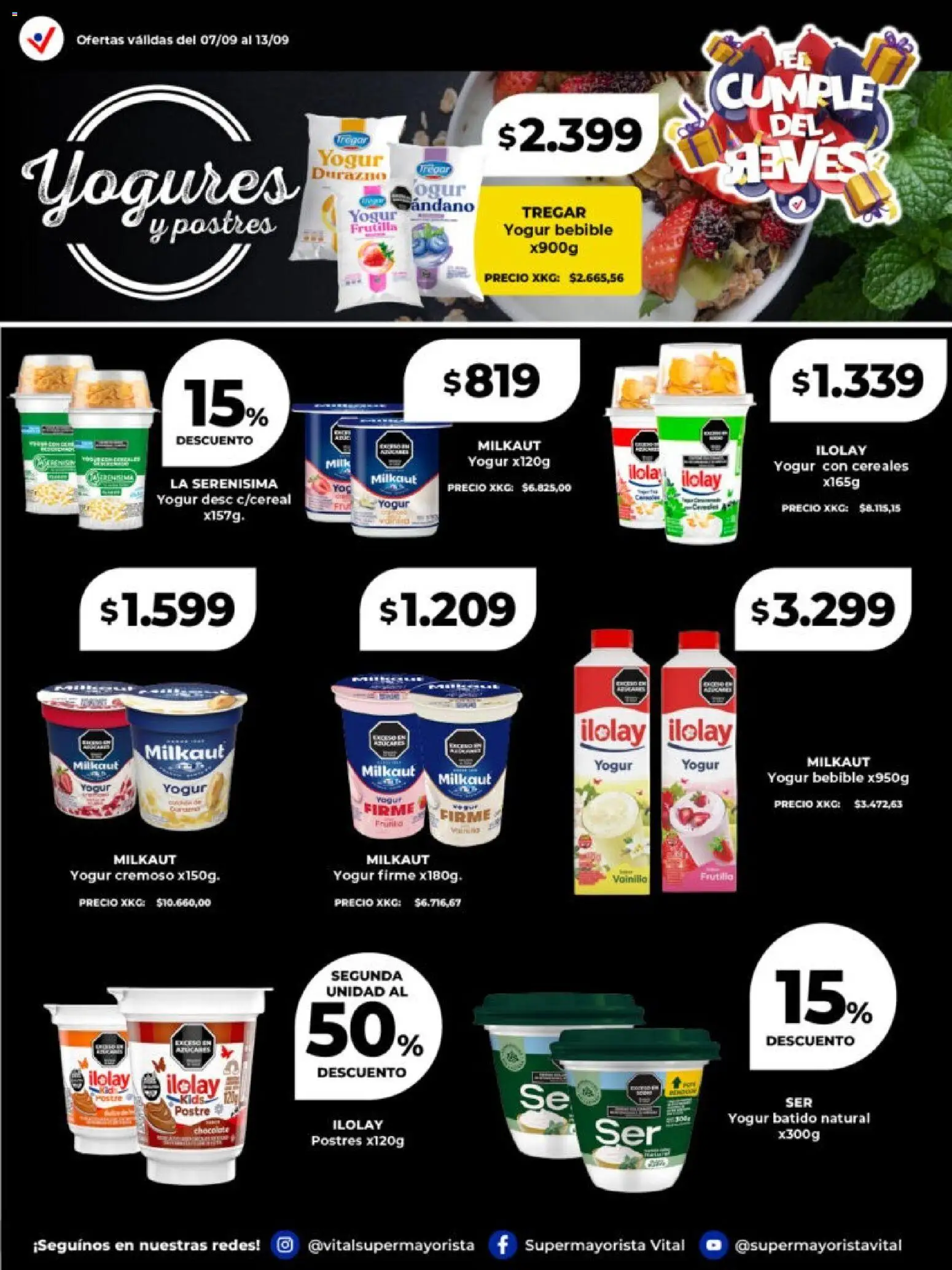 Vital - Especial de frescos │ válido desde el 07/09/2026 | Página: 5 | Productos: Frutilla, Yogur, Cereales, Yogur cremoso