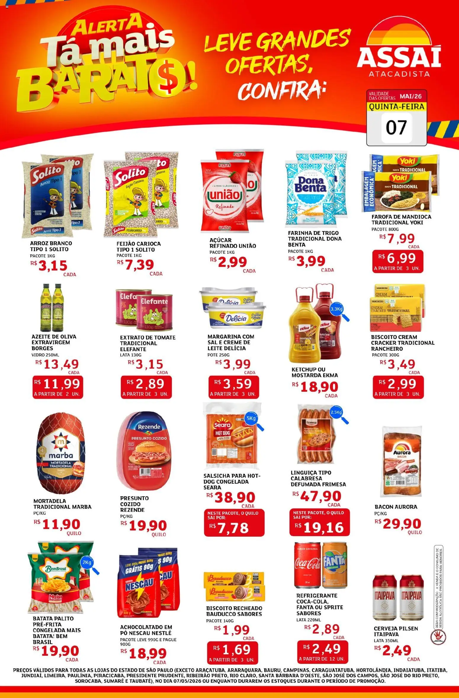 Assaí Atacadista Folheto - válido de 07.05.2026 | Página: 1 | Produtos: Nescau, Ketchup, Açúcar, Batata