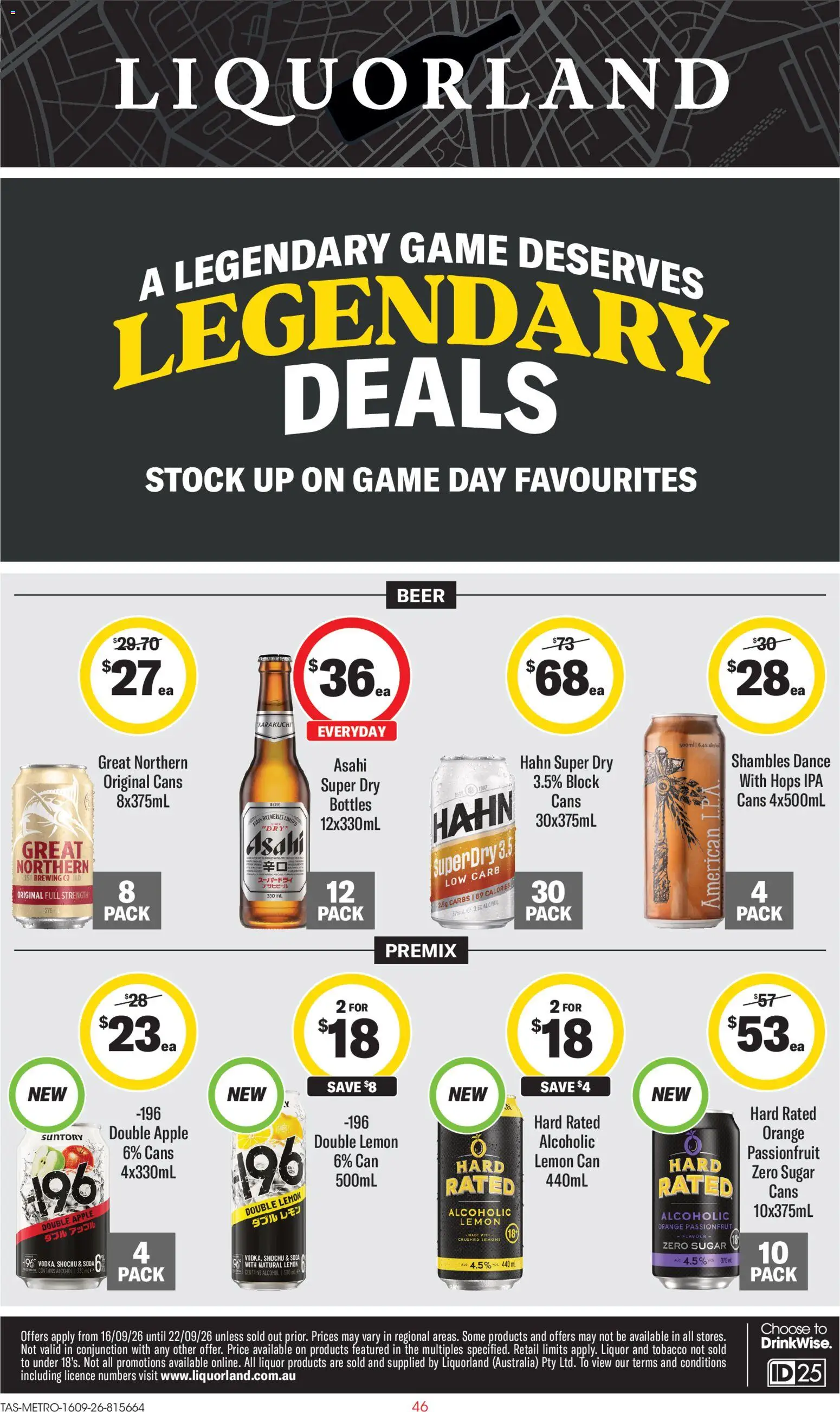 Liquorland catalogue - valid from 16/09/2026 | Page: 1 | Products: Beer, Sugar, Dance, Lemon