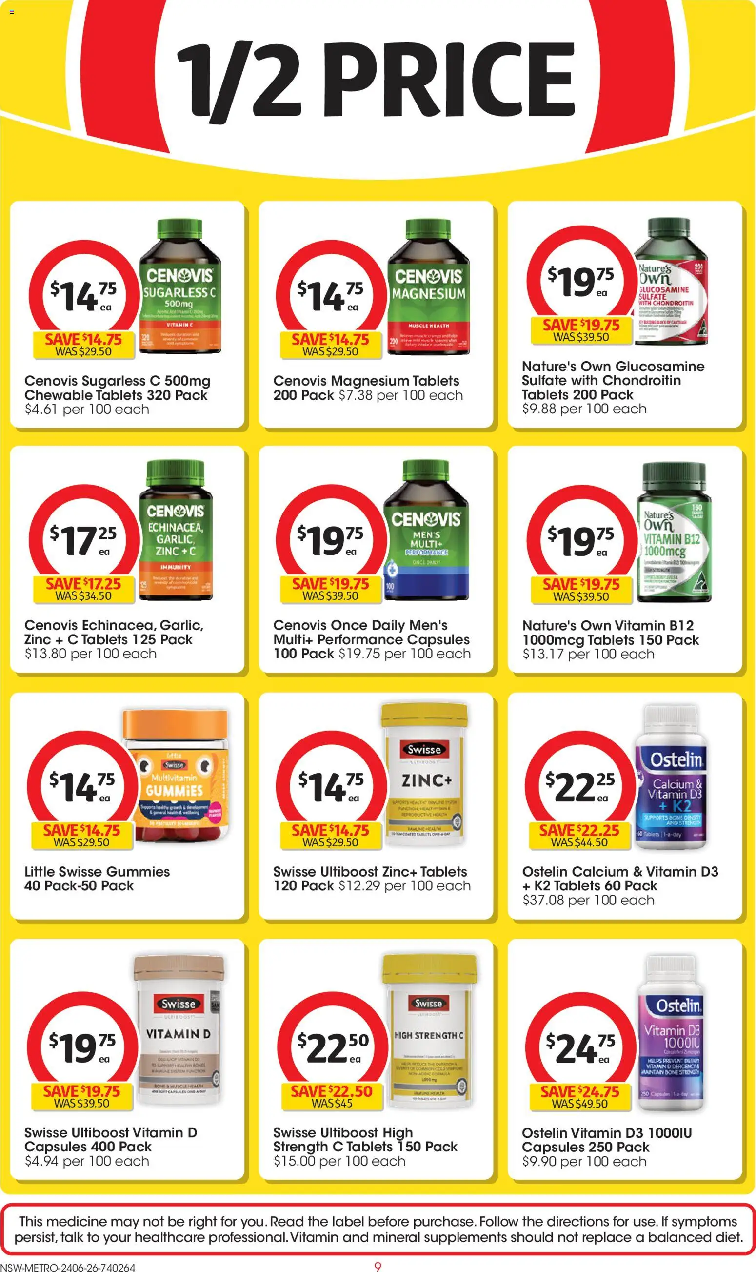 Coles catalogue - valid from 24/06/2026 | Page: 9 | Products: Multivitamin, Tablets, Vitamin, Zinc