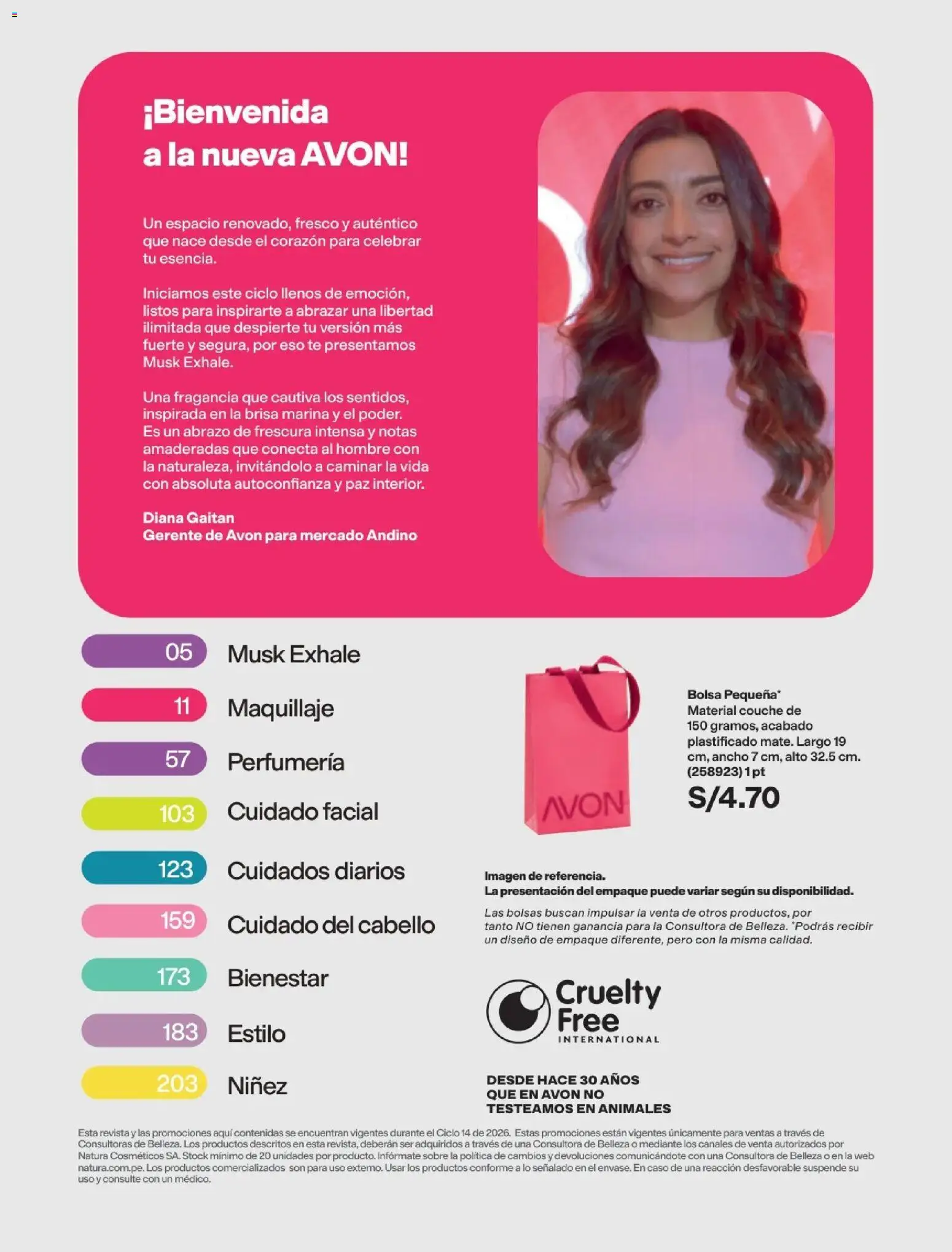 Catálogo Avon válido desde 29/08/2026 | Página: 9 | Productos: Revista, Té, Bolsa, Fragancia