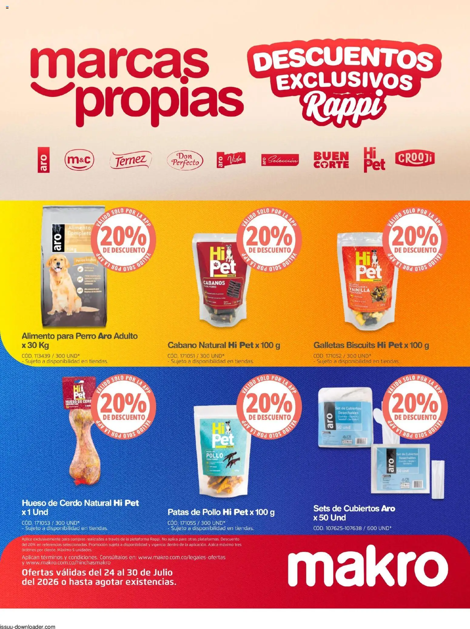 Makro revista - valida desde el 24/07/2026 | Página: 28 | Productos: Cerdo, Pollo, Galletas