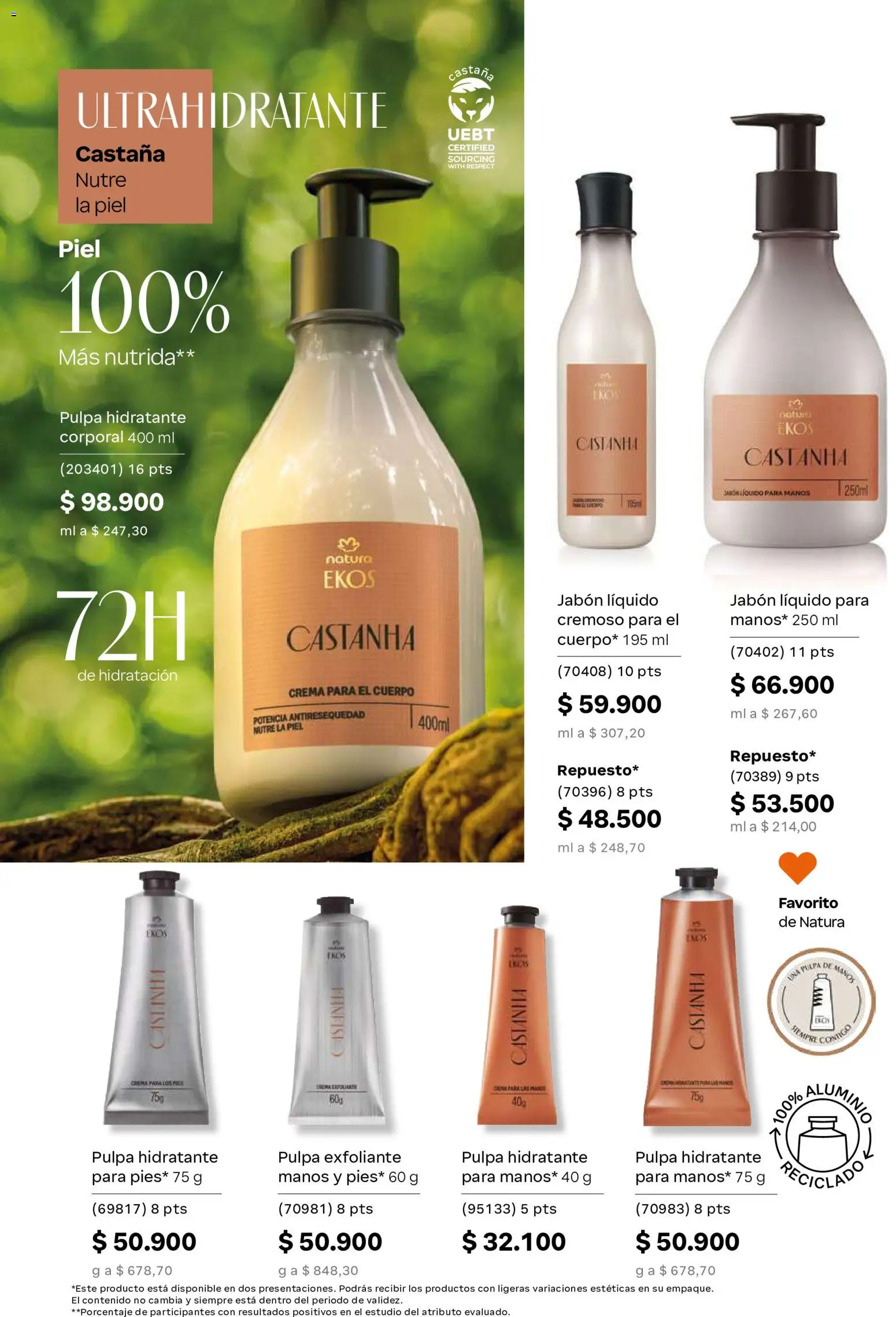 Natura revista - valida desde el 22/07/2026 | Página: 128 | Productos: Crema, Jabón líquido, Crema para el cuerpo, Jabón