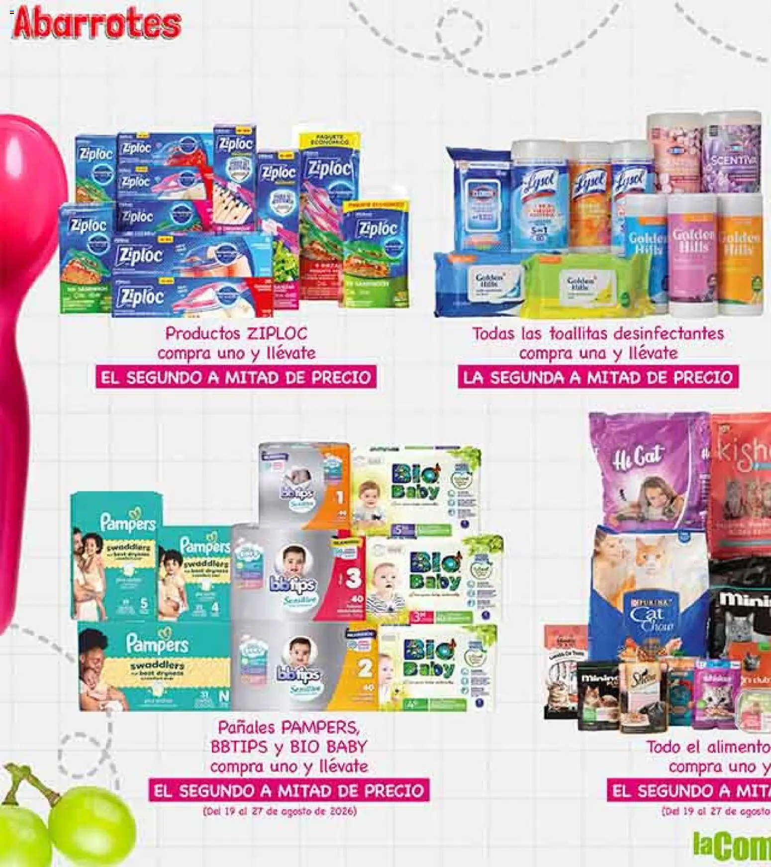 Nuevas ofertas de La Comer válidas en toda la República Mexicana desde el 19/08/2026. ¡Encuentra las mejores ofertas en La Comer folleto! | Página: 80 | Productos: Pañales, Toallitas desinfectantes
