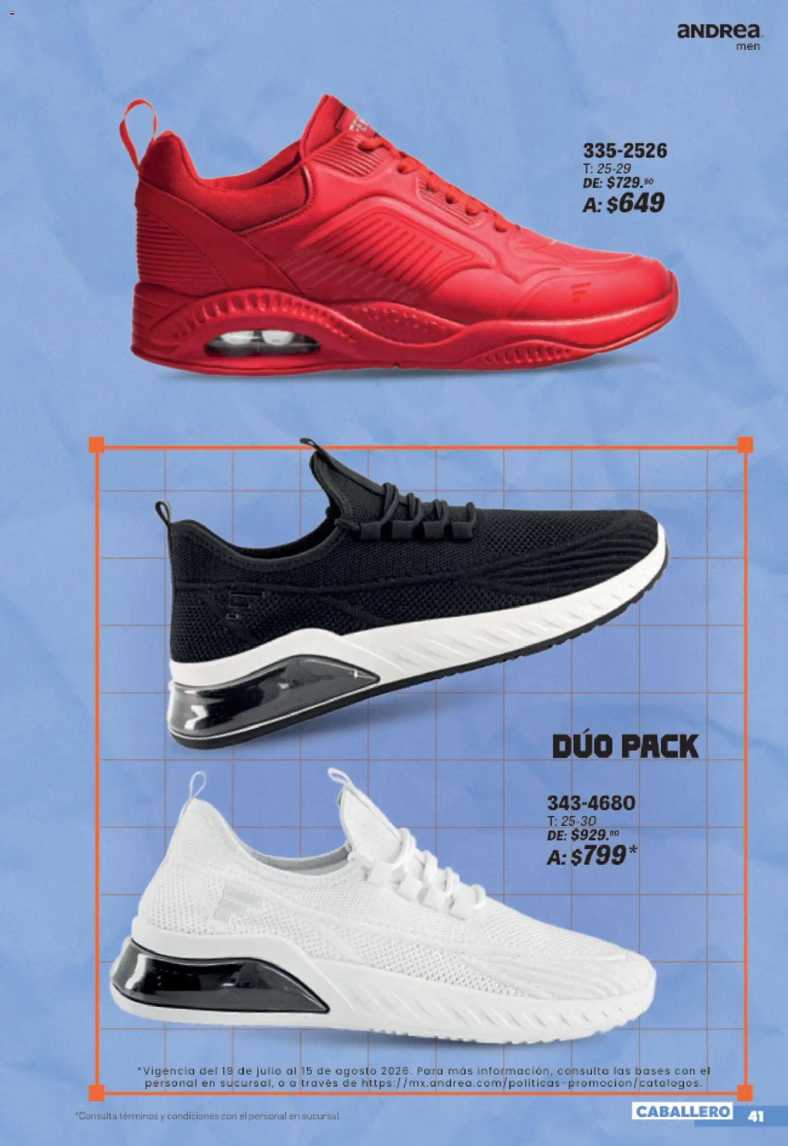 Nuevas ofertas de Andrea válidas en toda la República Mexicana desde el 19/07/2026. ¡Encuentra las mejores ofertas en Andrea catálogo Sports Week! | Página: 41