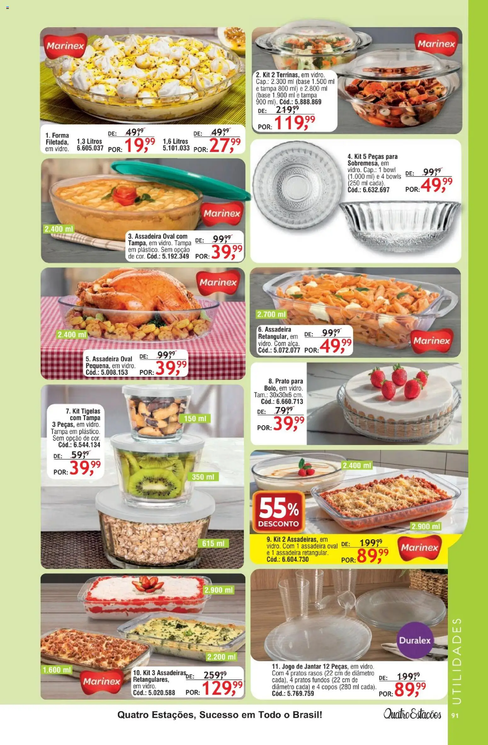 Quatro Estações Folheto - válido de 01/08/2026 | Página: 91 | Produtos: Base, Copos, Assadeira