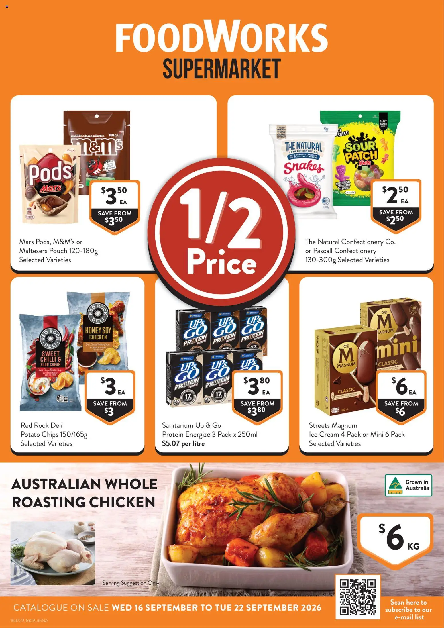 Foodworks catalogue - valid from 16/09/2026 | Page: 1 | Products: Protein, Chocolate, Cream, Magnum
