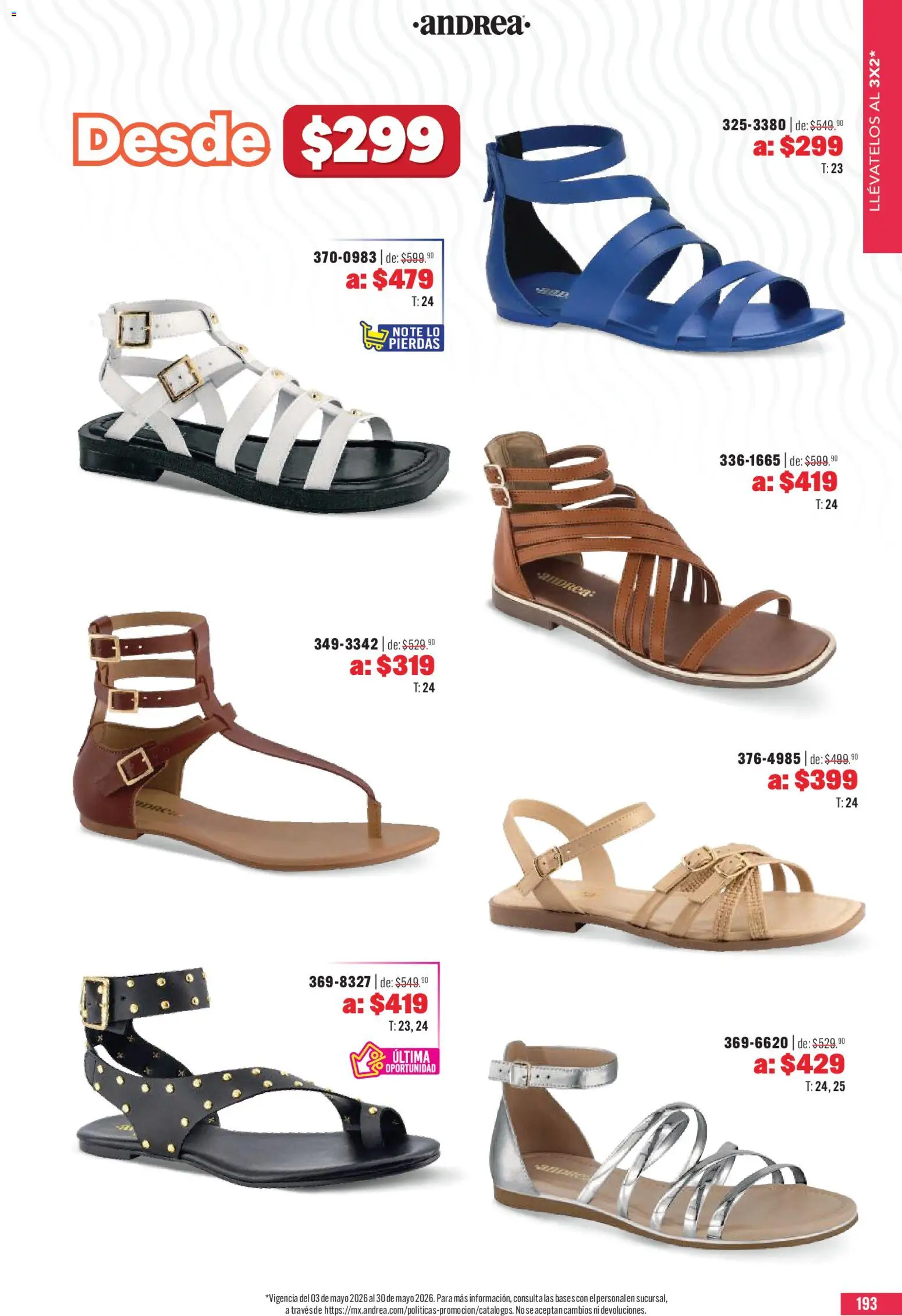 Nuevas ofertas de Andrea válidas en toda la República Mexicana desde el 03.05.2026. ¡Encuentra las mejores ofertas en Andrea catálogo Outlet! | Página: 193