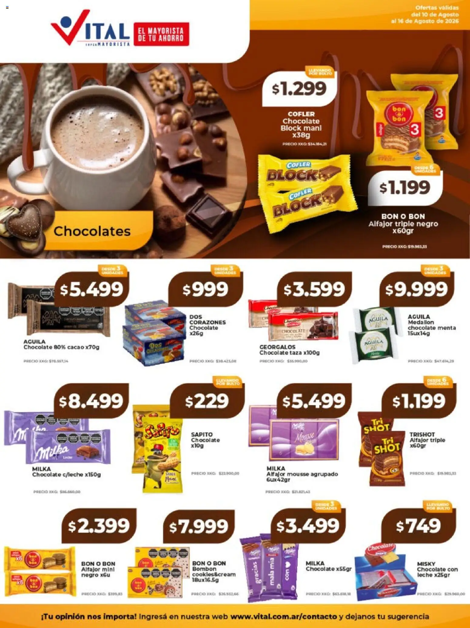 Vital - Ofertas │ válido desde el 10/08/2026 | Página: 22 | Productos: Taza, Mousse, Alfajor, Cacao