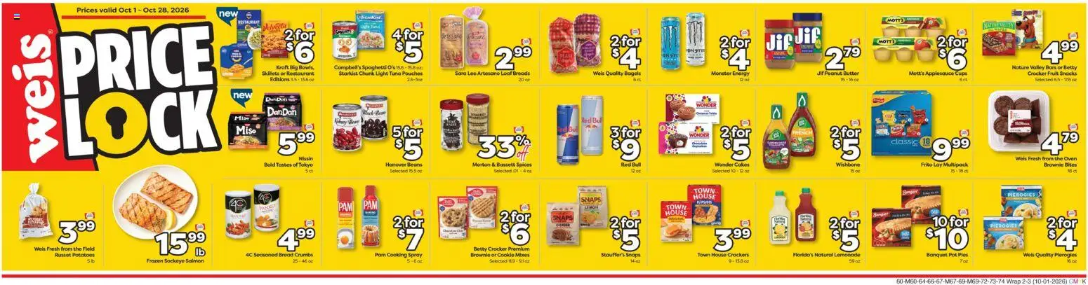 Weis Weekly Ad - valid from 10/01/2026 | Page: 2 | Products: Bread, Potatoes, Snacks, The oven
