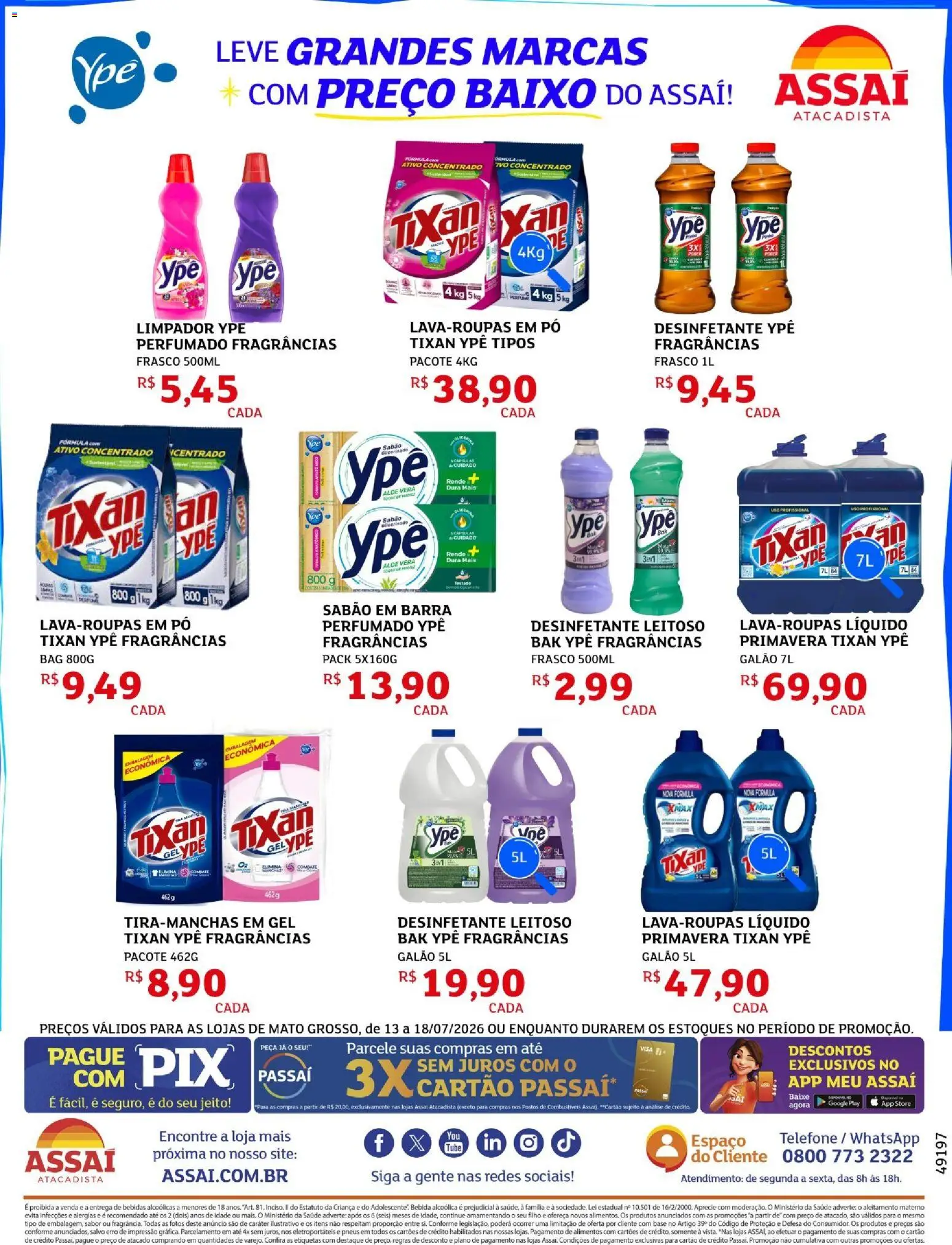 Assaí Atacadista Folheto - válido de 13/07/2026 | Página: 2 | Produtos: Sabão em barra, Sabão, Bebida, Telefone
