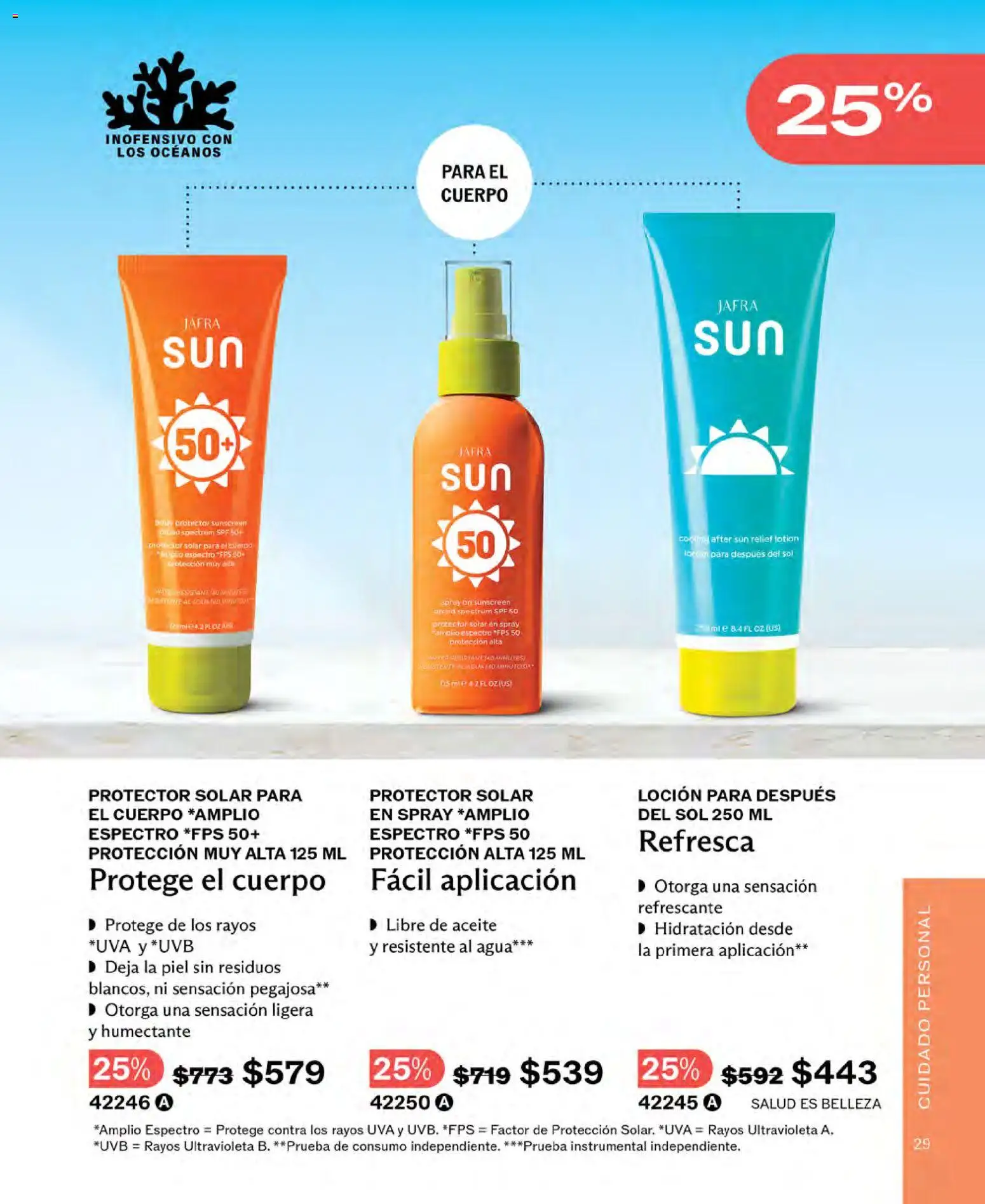 Nuevas ofertas de JAFRA válidas en toda la República Mexicana desde el 01.04.2026. ¡Encuentra las mejores ofertas en JAFRA catálogo! | Página: 29 | Productos: Agua, Aceite, Loción, Protector solar