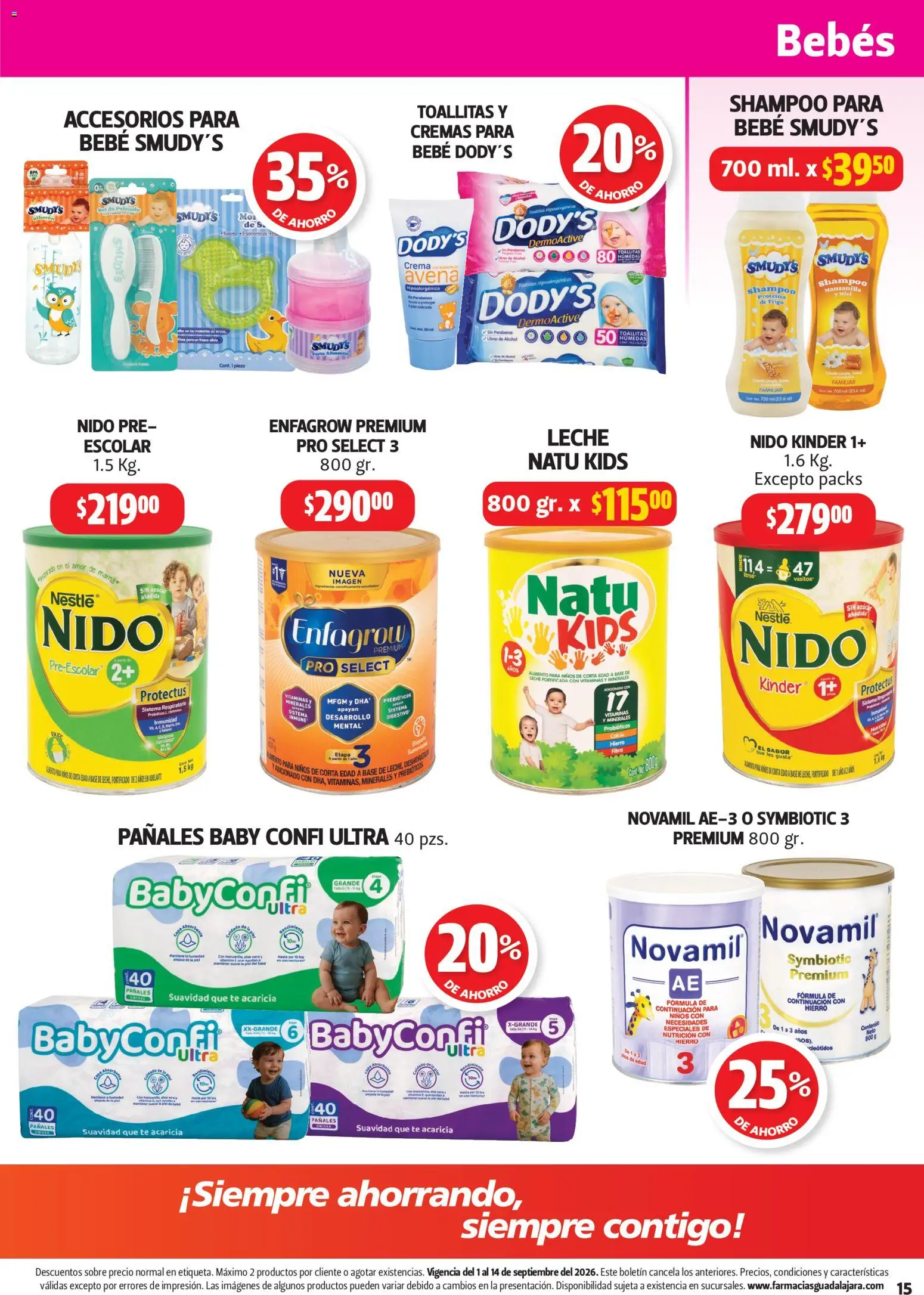 Nuevas ofertas de Farmacia Guadalajara válidas en toda la República Mexicana desde el 01/09/2026. ¡Encuentra las mejores ofertas en Farmacia Guadalajara catálogo! | Página: 15 | Productos: Avena, Pañales, Alcohol, Té