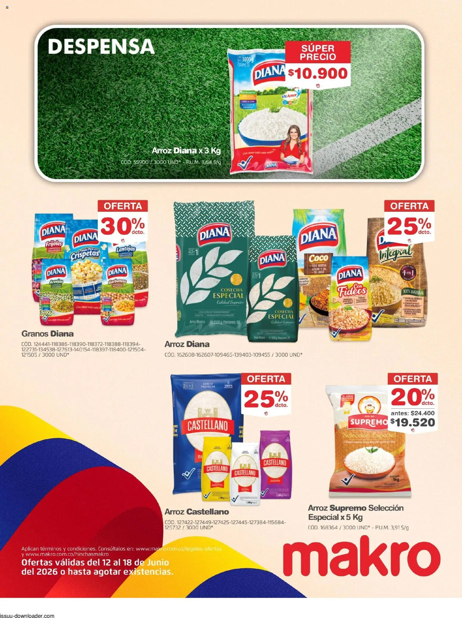 Makro revista - valida desde el 12.06.2026 | Página: 21 | Productos: Arroz, Arvejas, Azucar, Lentejas