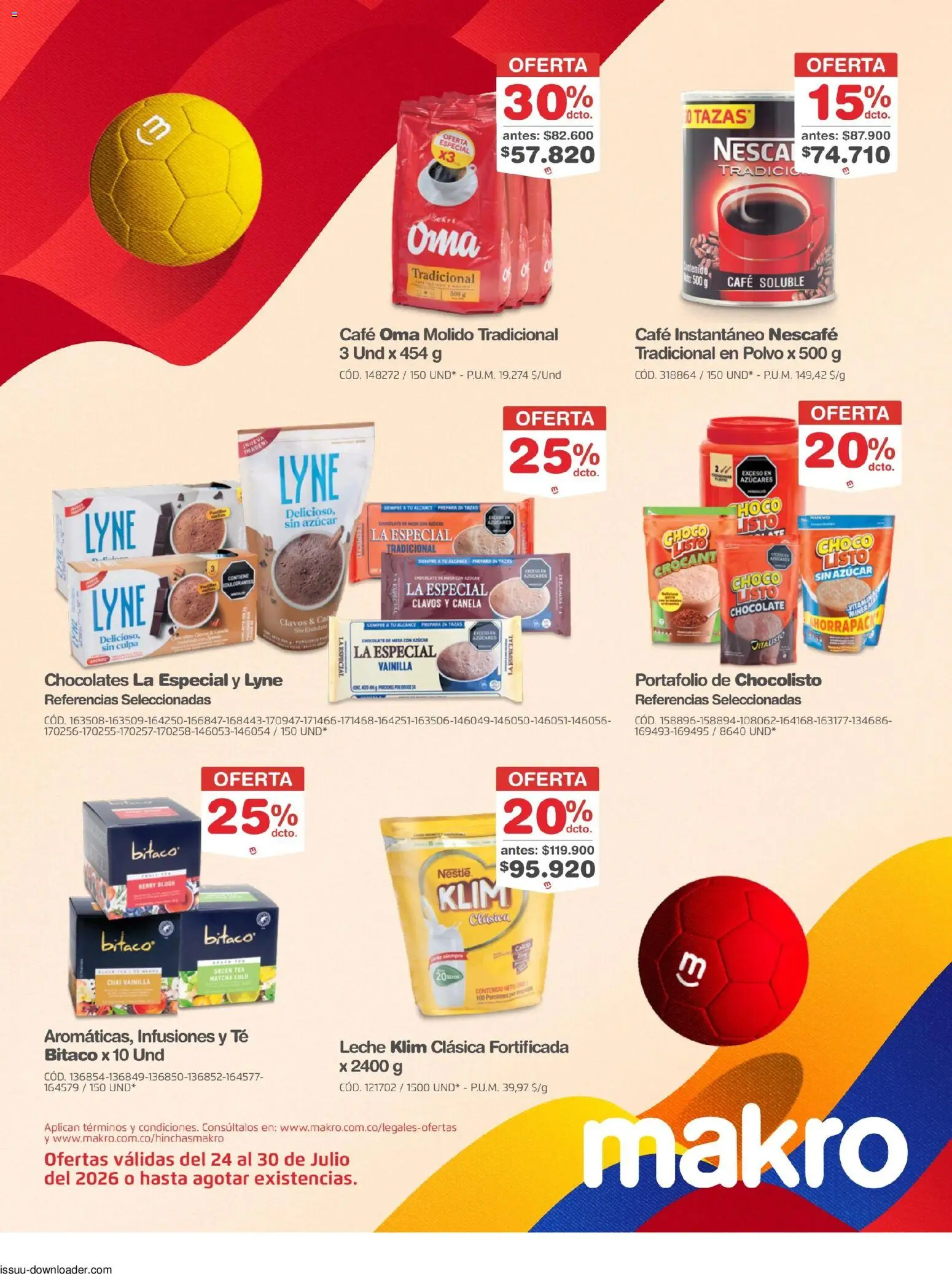 Makro revista - valida desde el 24/07/2026 | Página: 14 | Productos: Té, Lulo, Polvo, Leche