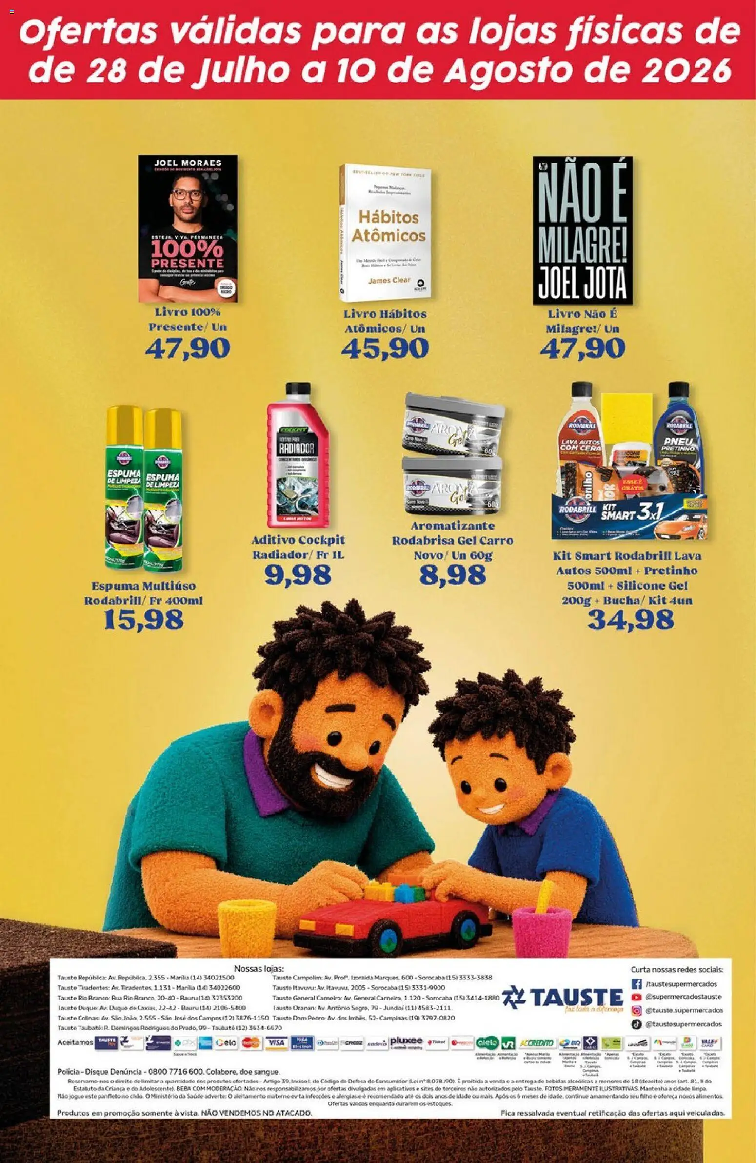 Tauste Folheto - válido de 28/07/2026 | Página: 8 | Produtos: Pneu, Livro, Bebidas, Cera