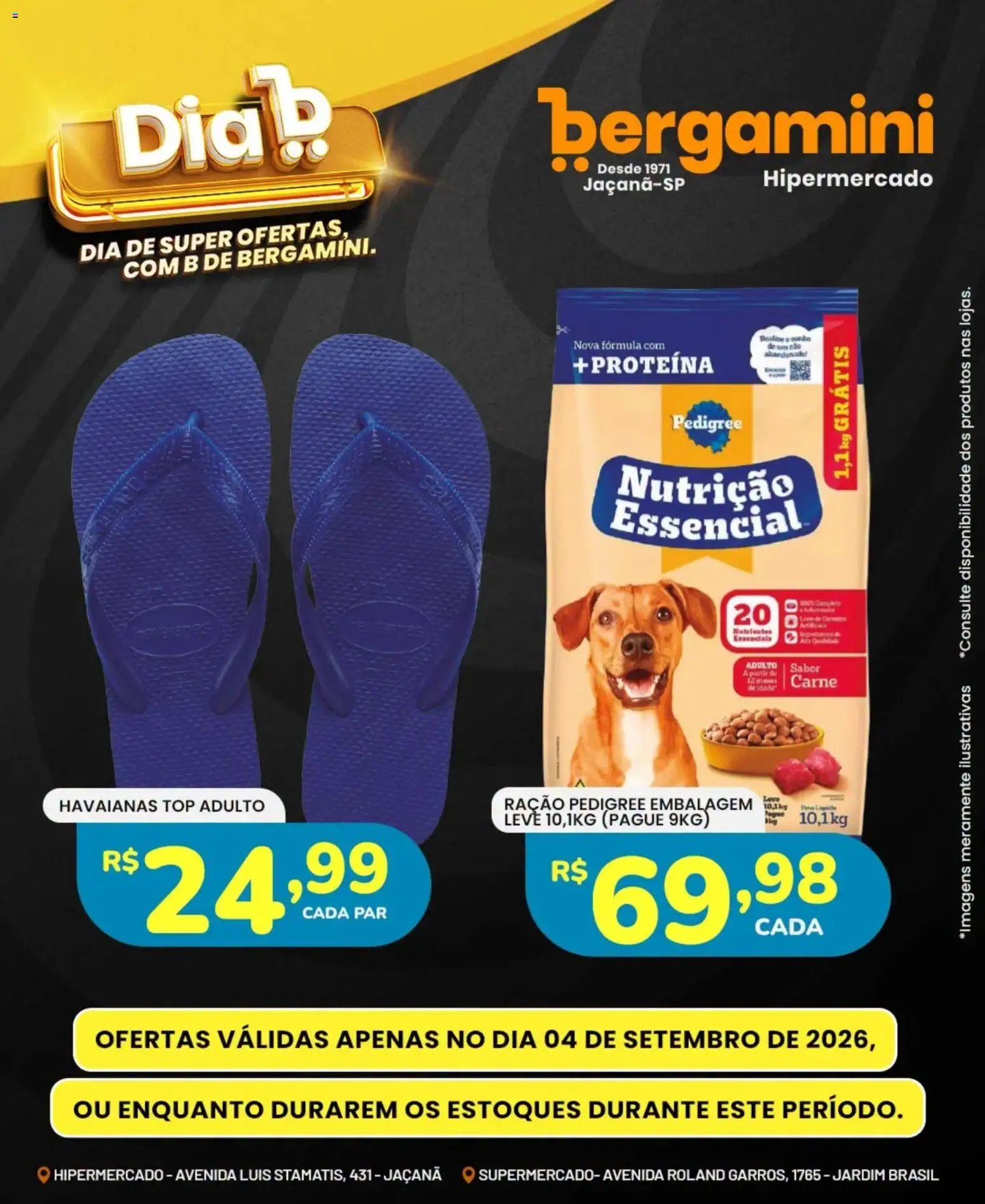 Supermercado Bergamini Folheto - válido de 04/09/2026 | Página: 18 | Produtos: Sonho, Carne, Proteína, Ração