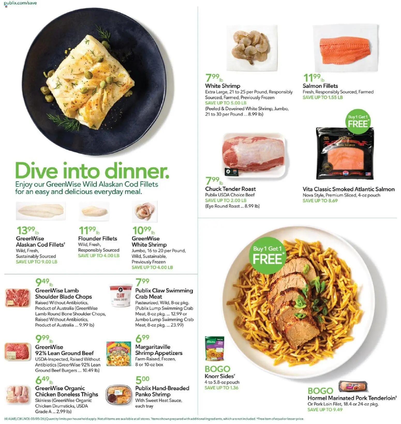 Publix Weekly Ad - valid from 04.03.2026 | Page: 4 | Products: Box, Pork, Beef