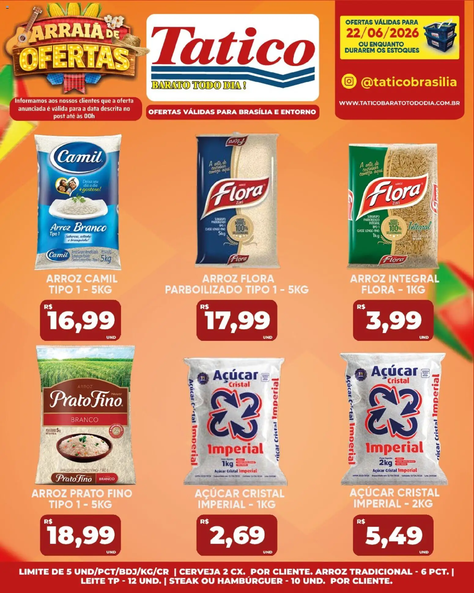 Tatico Folheto - válido de 23/06/2026 | Página: 36 | Produtos: Leite, Cerveja, Arroz, Açúcar