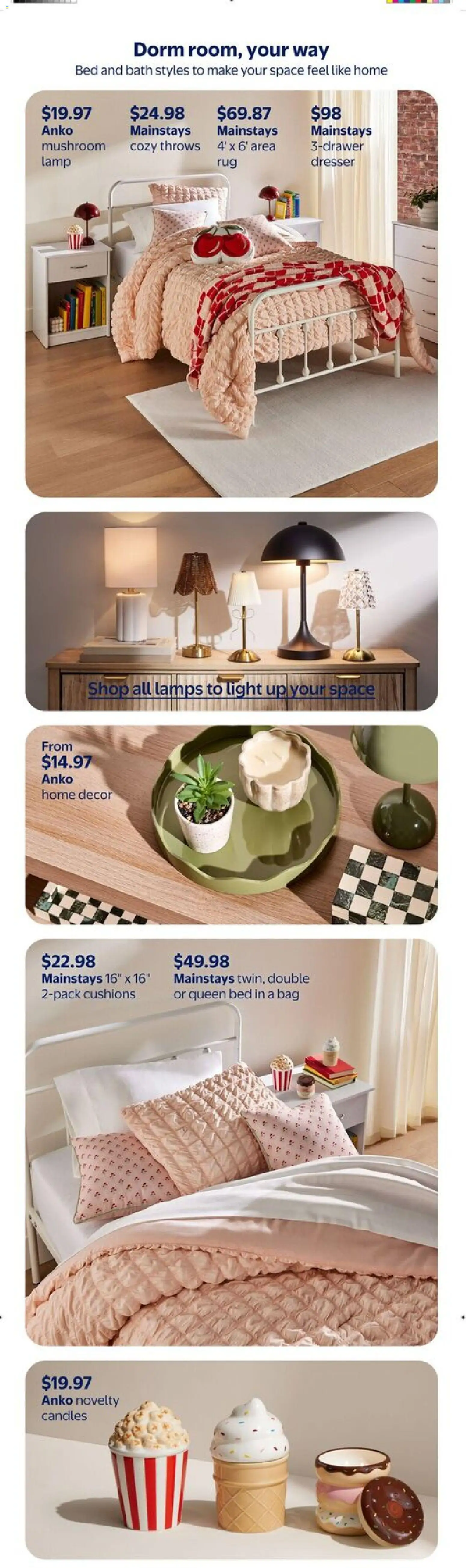 Walmart flyer valid from Jul 30, 2026 | Page: 2 | Products: Dresser, Bag, Blanket, Candles