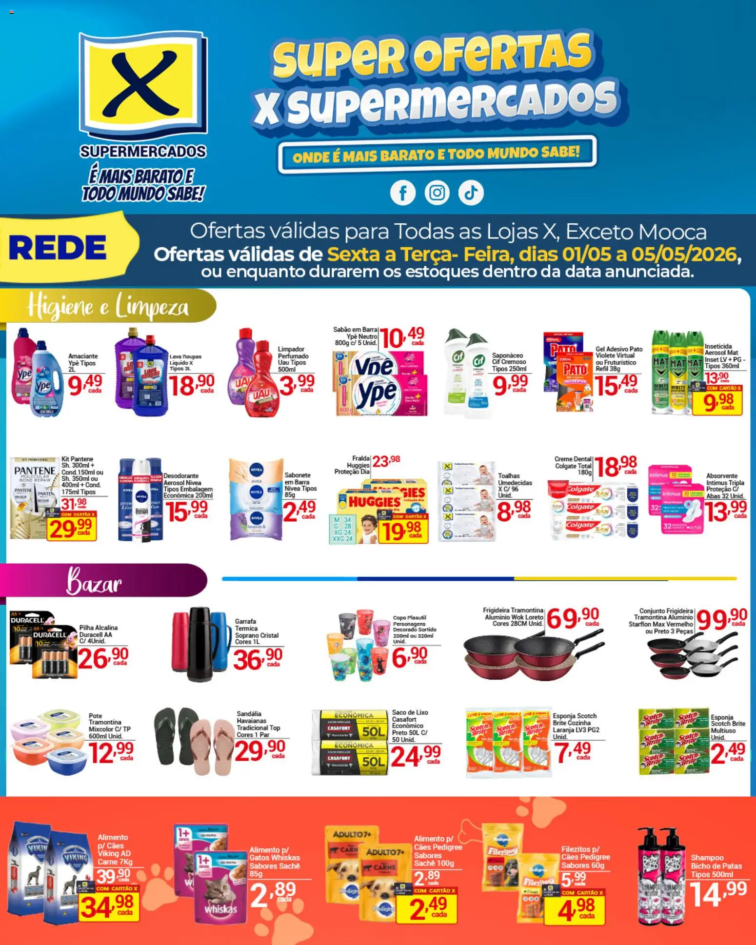 X Supermercados Folheto - válido de 01.05.2026 | Página: 3 | Produtos: Shampoo, Esponja, Desodorante, Creme