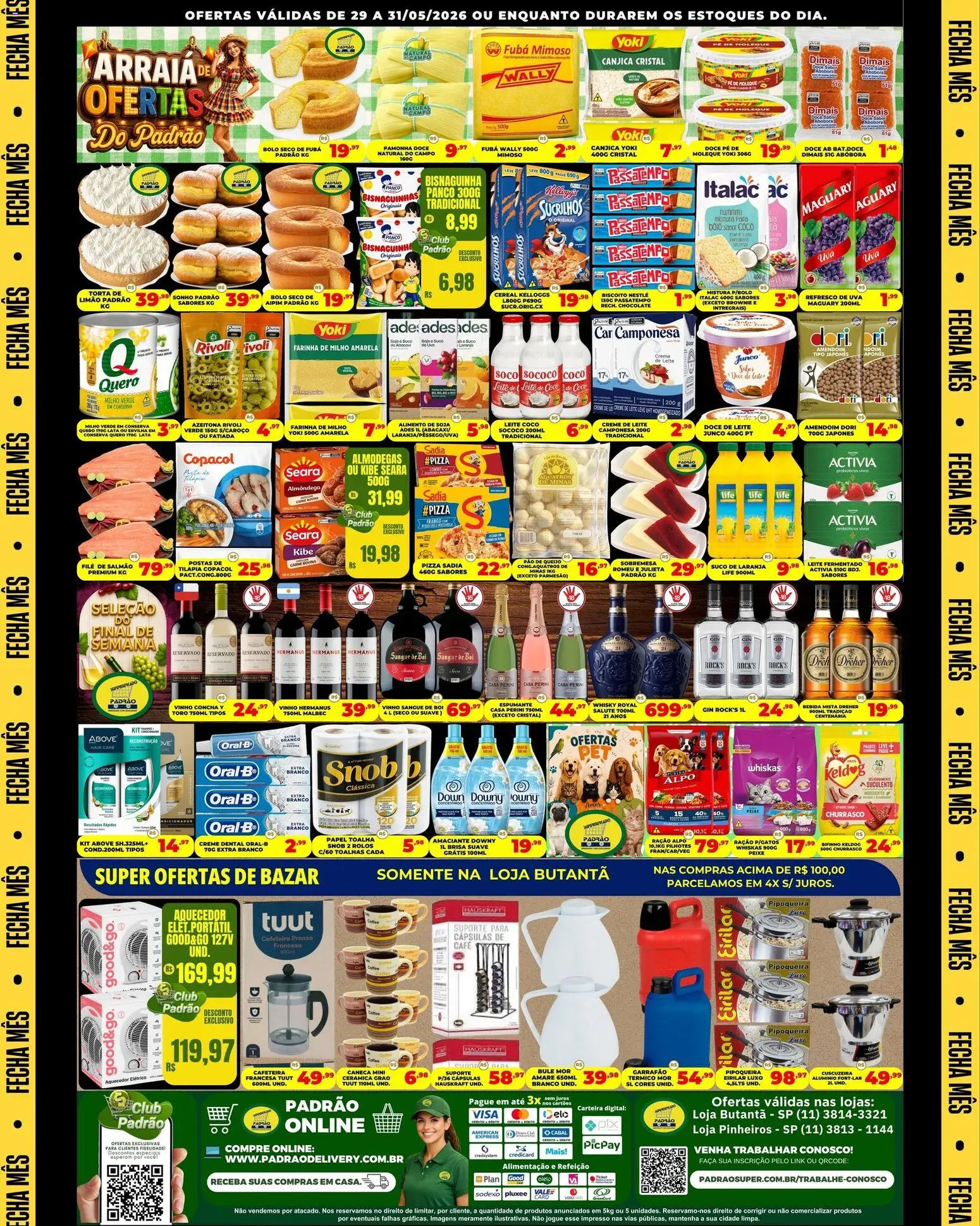 Supermercado Padrão Folheto - válido de 29.05.2026 | Página: 2 | Produtos: Whisky, Queijo, Peixe, Creme de leite