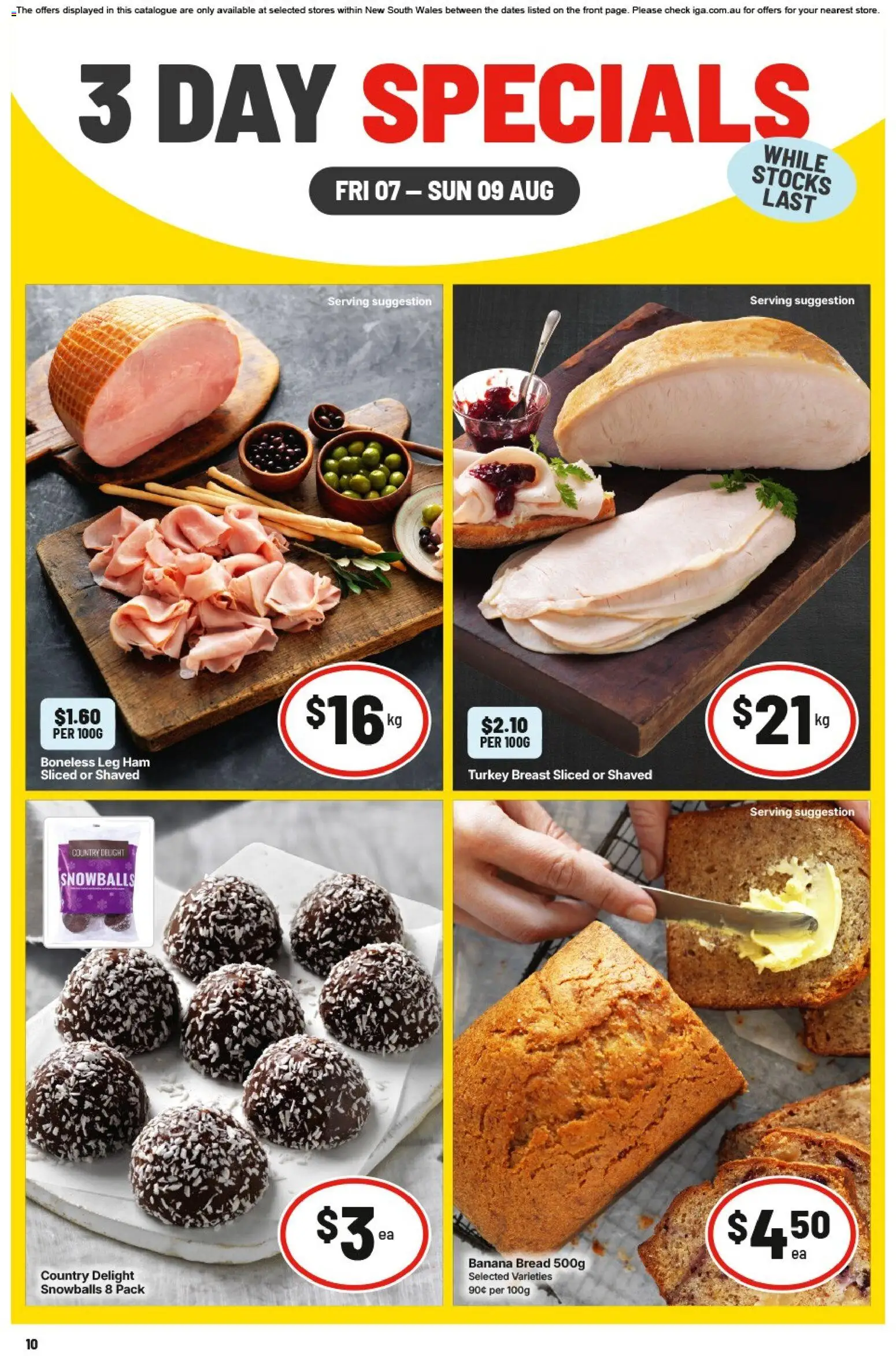 IGA catalogue - valid from 07/08/2026 | Page: 2 | Products: Bread, Ham, Turkey