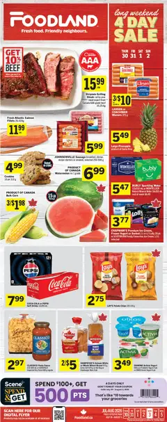 Preview of Foodland weekly flyer / circulaire from shop Foodland valid from Jul 30, 2026 | Page: 1