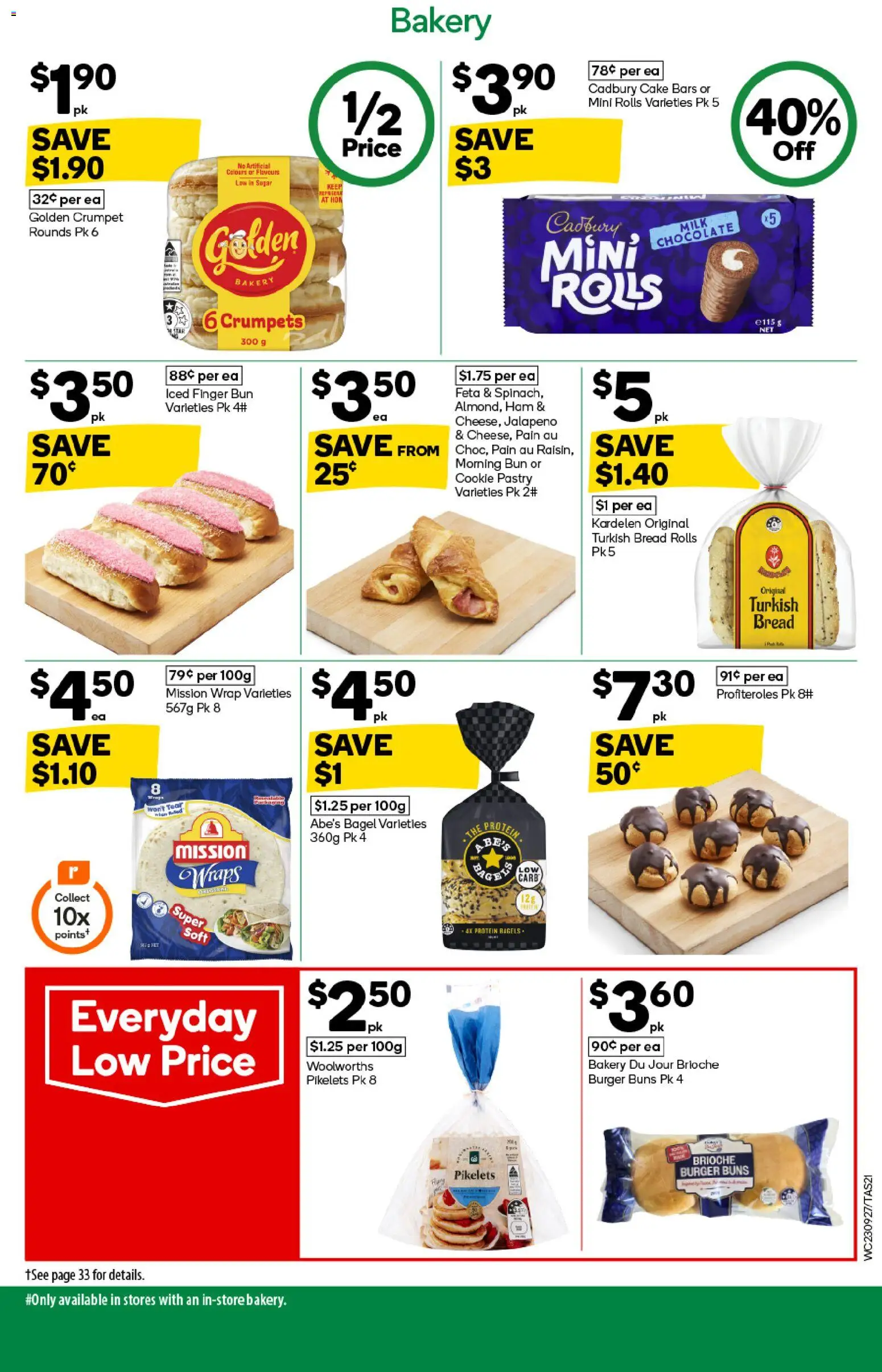 Woolworths catalogue - valid from 23/09/2026 | Page: 23 | Products: Crumpets, Chocolate, Cake, Bakery