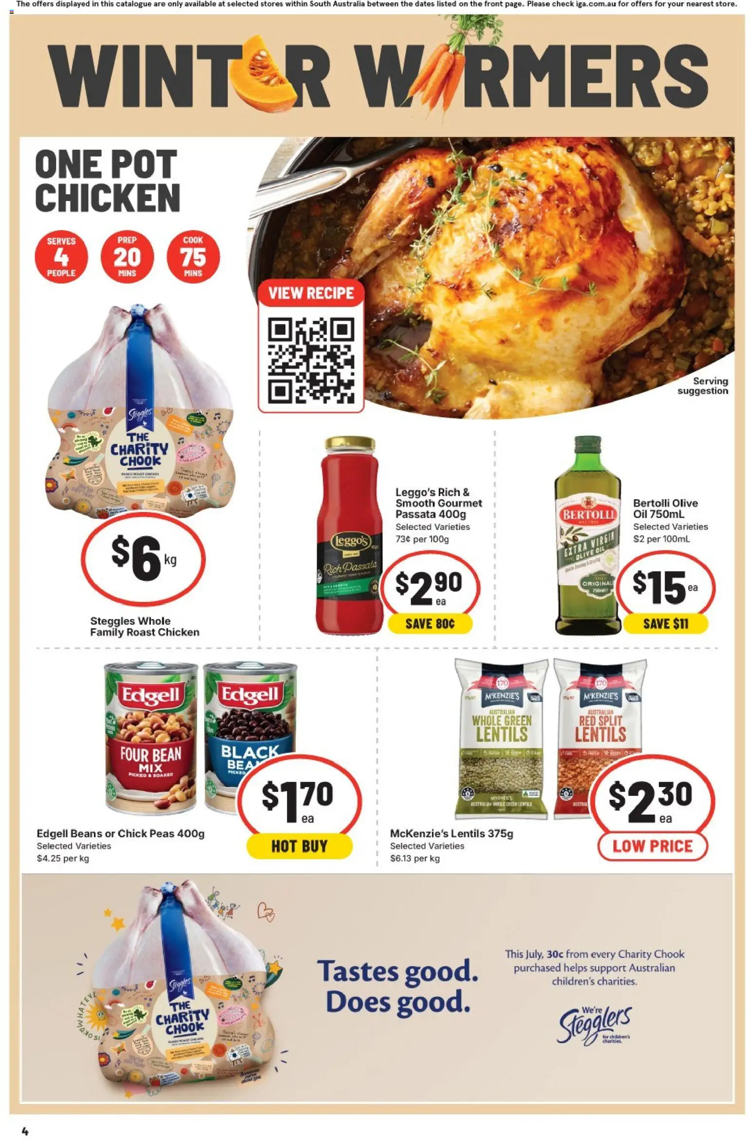 IGA catalogue - valid from 15/07/2026 | Page: 4 | Products: Milk, Chocolate, Water, Bag