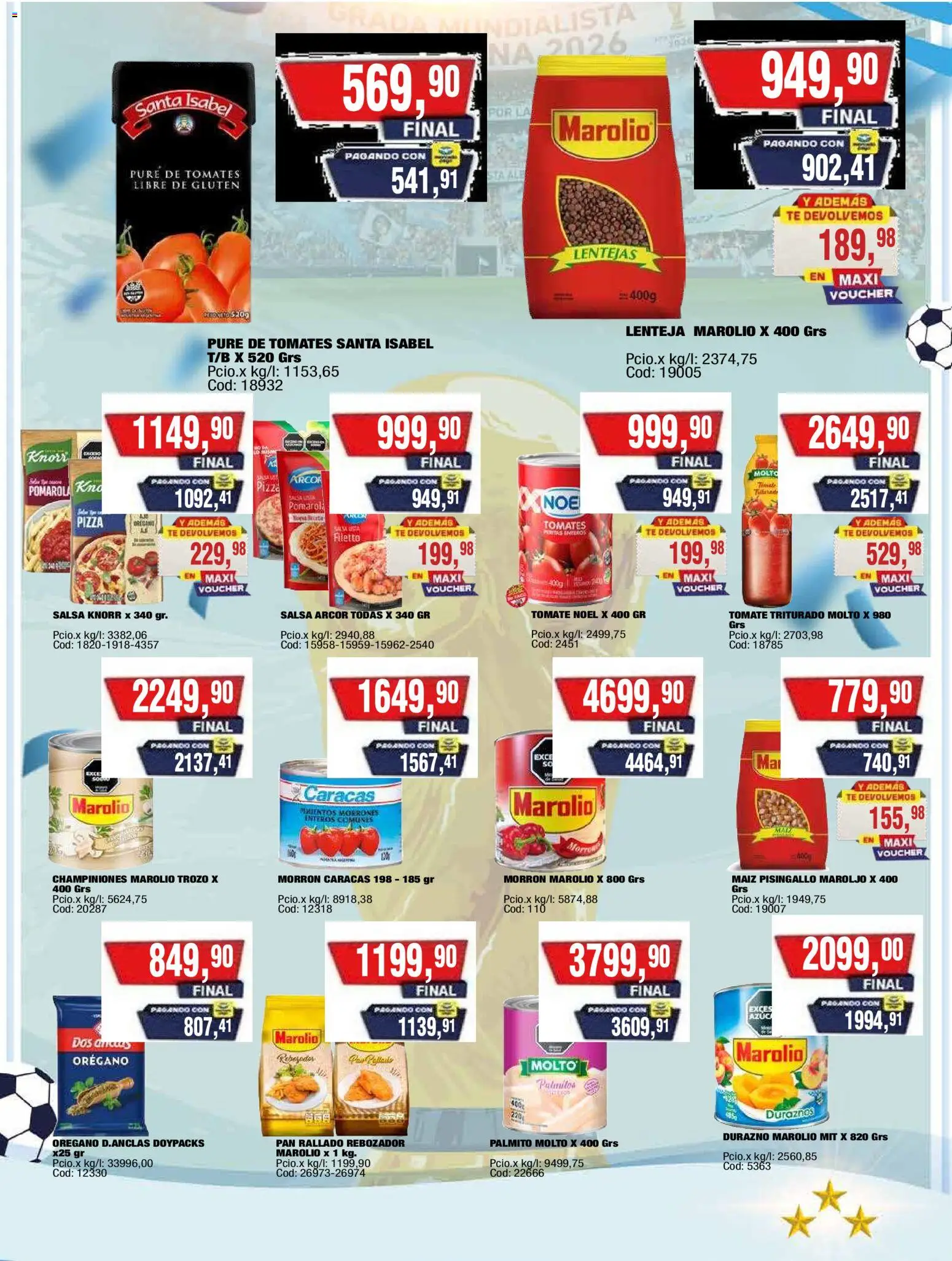 Maxiconsumo ofertas │ válido desde el 20/07/2026 | Página: 6 | Productos: Lentejas, Palmitos, Pizza, Té