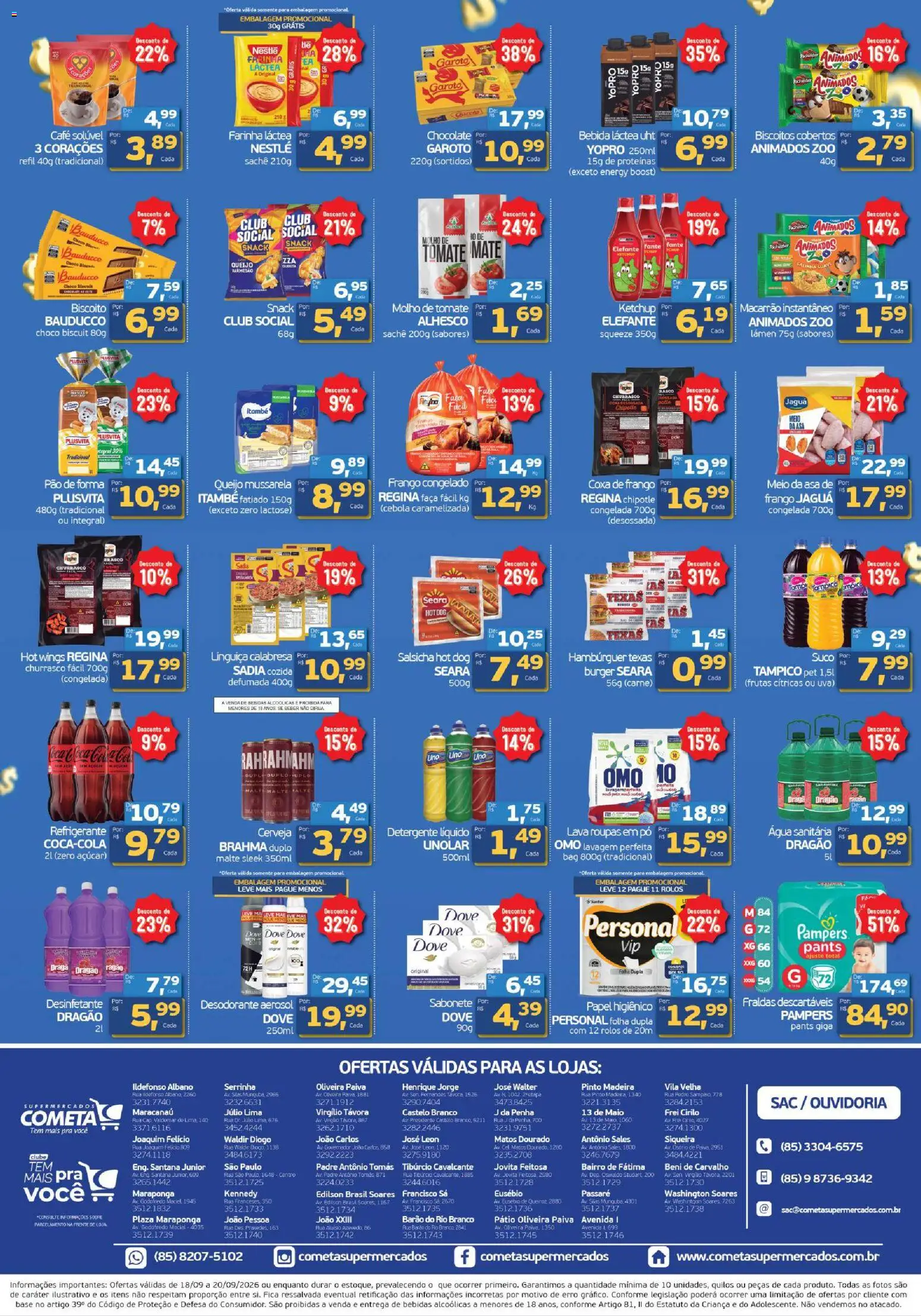 Cometa Supermercados Folheto - válido de 18/09/2026 | Página: 2 | Produtos: Biscoito, Detergente, Uva, Café